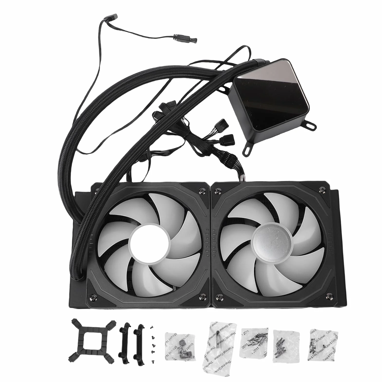 Generic Płynna Chłodnica Procesora RGB Zaawansowana Technologia Uszczelniania dla LGA 1700 2011 2066 Płynna Chłodnica Procesora ARGB Pasuje do Gniazda AM4 AM5 PC Wodna dla Entuzjastów Podkręcania