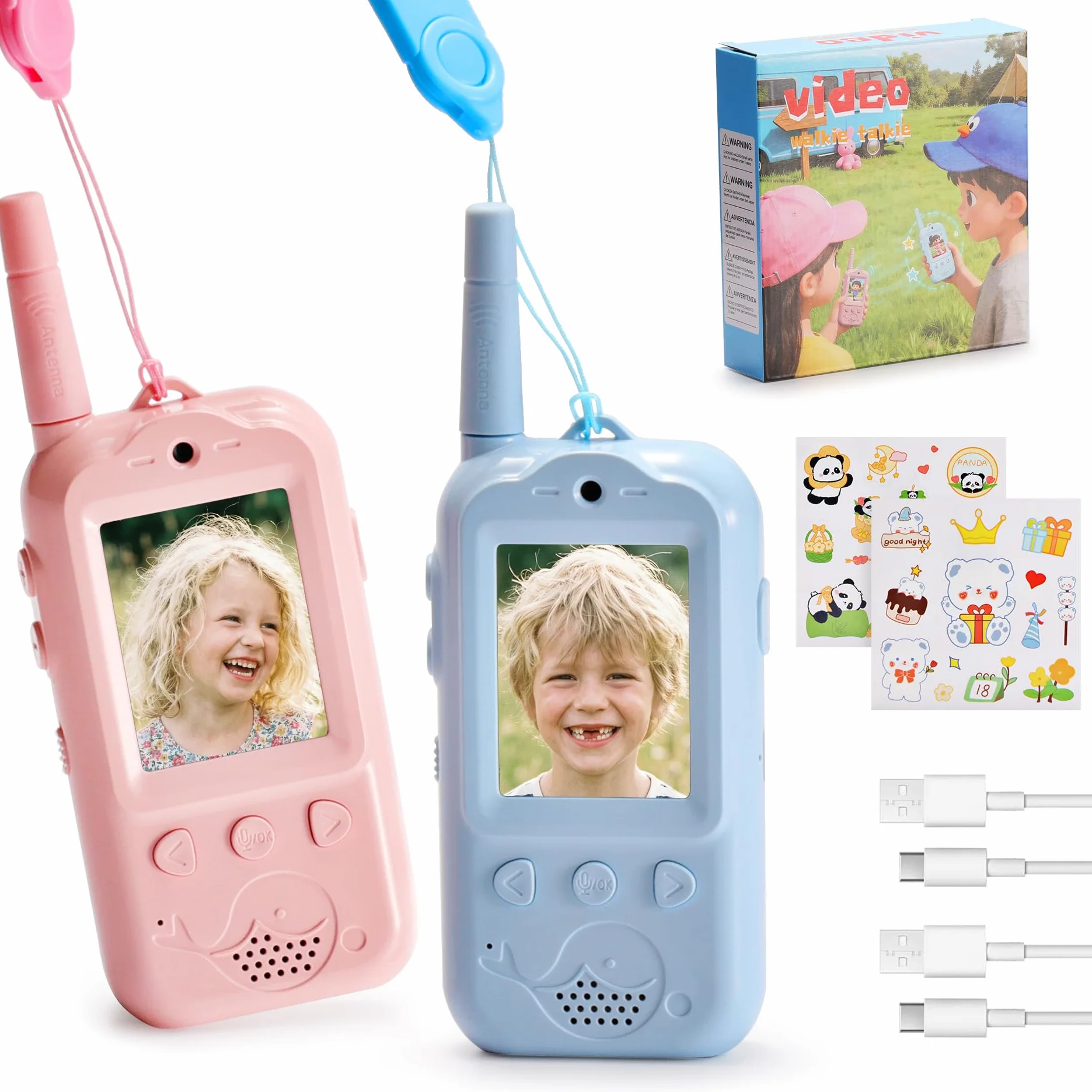 Radioddity KiddoTalk V1 Walkie Talkie dla dzieci, akumulatorowy interkom radiowy, 2 sztuki