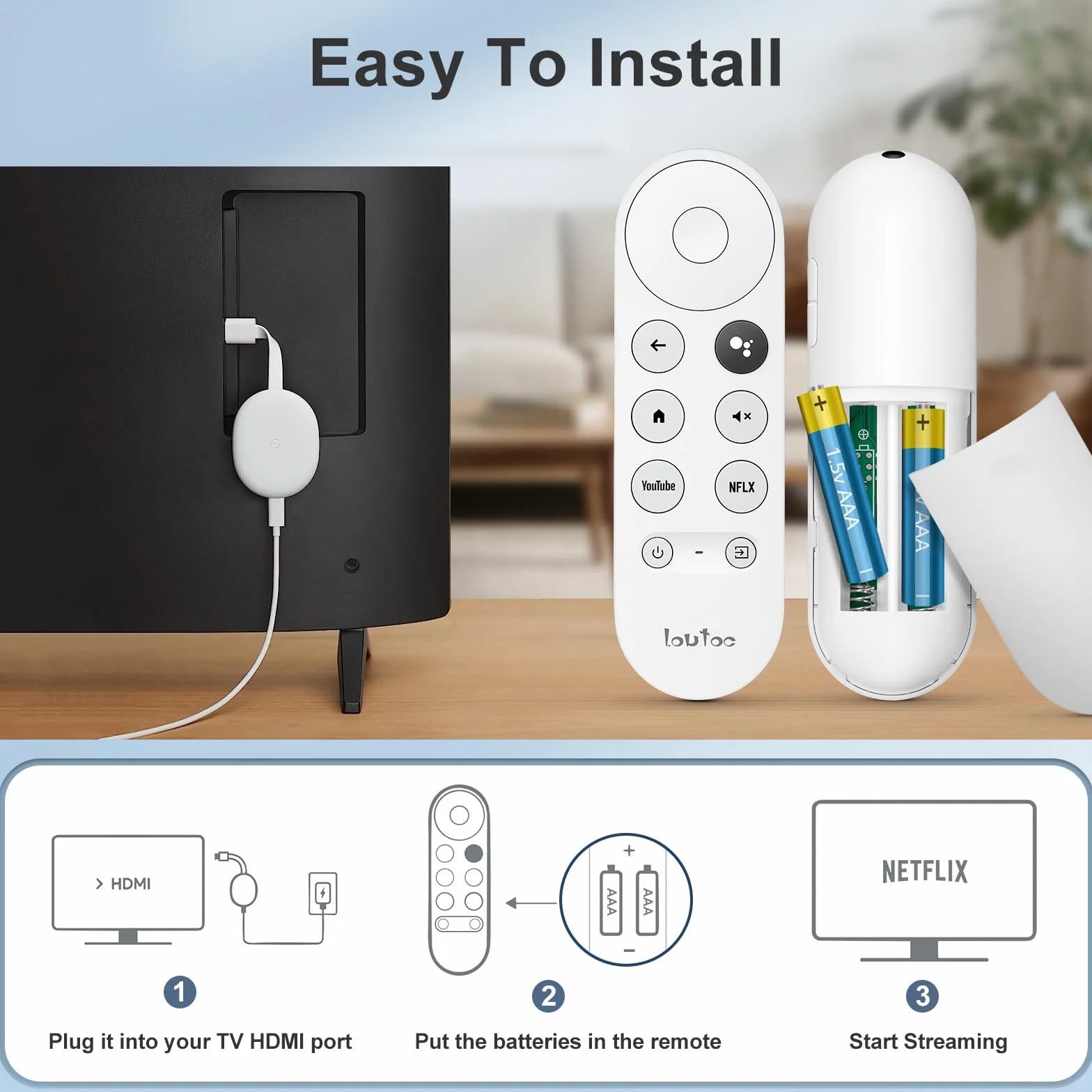 Zamienny pilot do Chromecasta z Google TV, pilot Chromecast do Google HD/4K & Google TV Streamer 4K