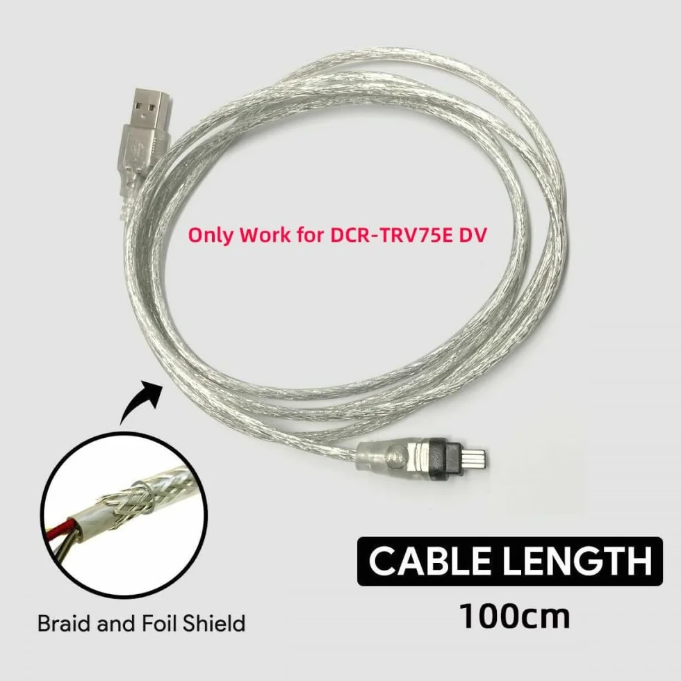 USB męski na Firewire IEEE 1394 4-pinowy męski kabel adaptera iLink do DCR-TRV75E DV 1 m kabel USB Firewire