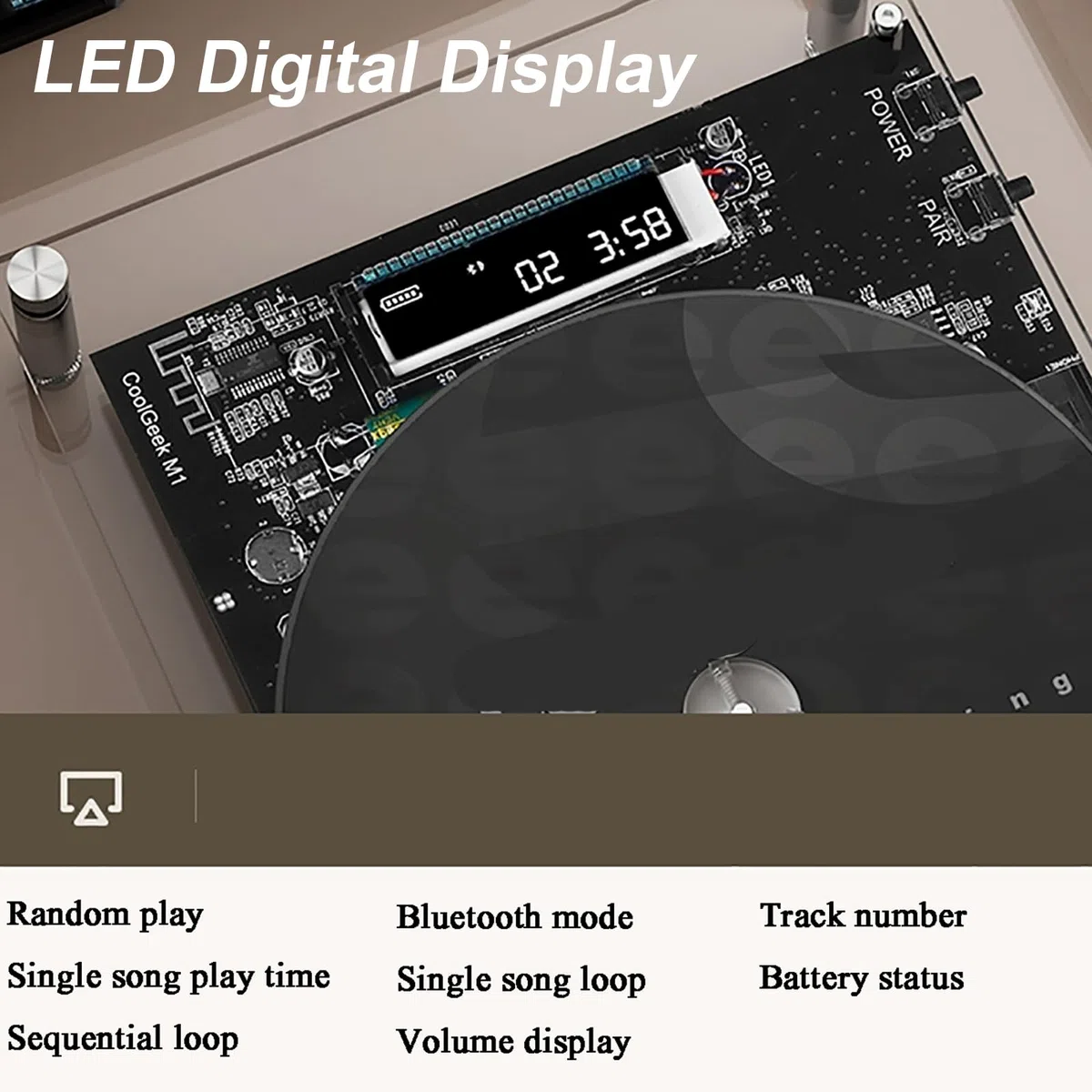 Dekoracyjny odtwarzacz CD z muzyczną ramką na zdjęcia, pilot zdalnego sterowania, wyjście AUX Bluetooth 5.0/3,5 mm, 2 możliwości ustawienia – idealny do domu, biura i galerii
