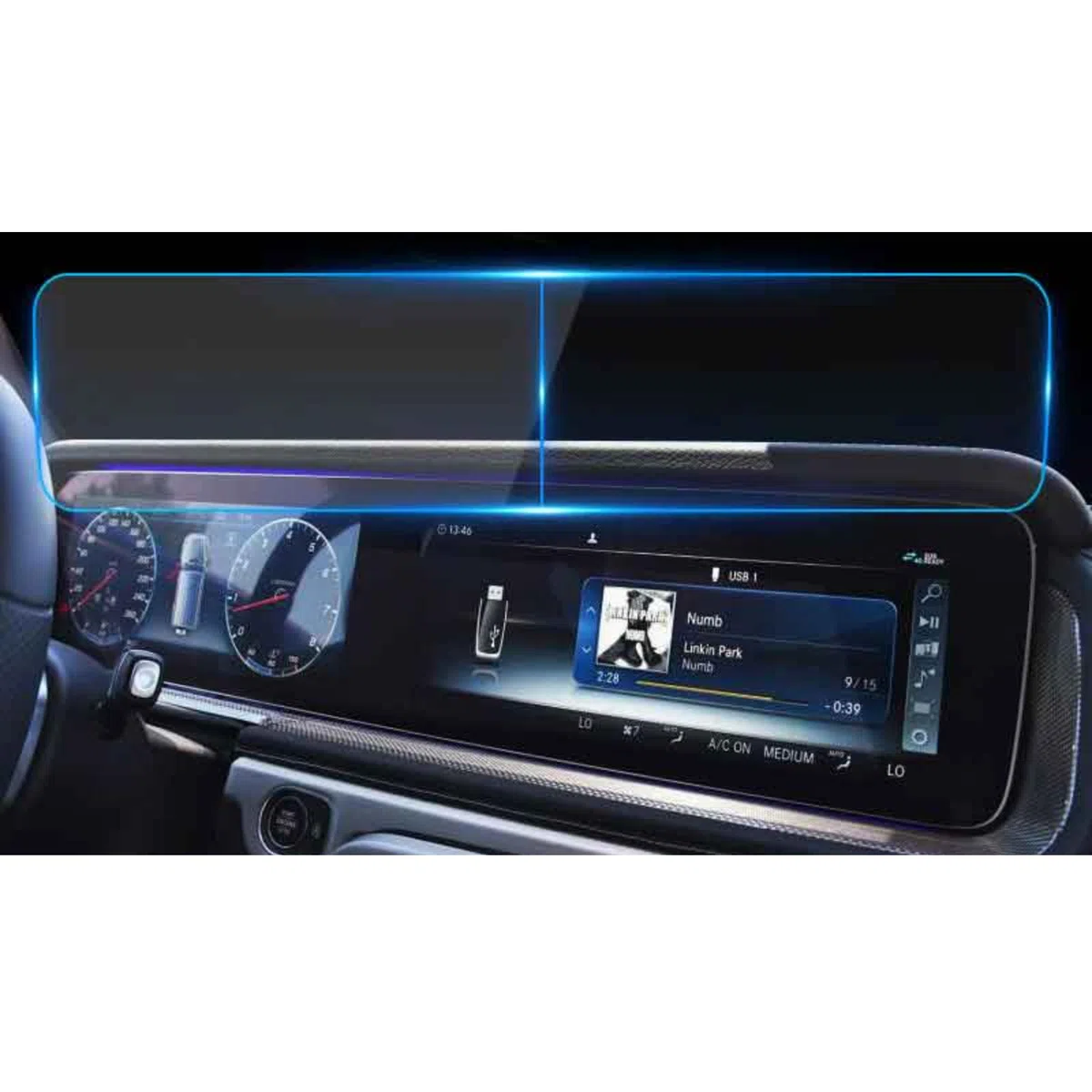 Nawigacja samochodowa Szkło hartowane Ekran LCD Folia ochronna Naklejka Osłona Dla Benz klasy G W463 G350 G500 G63 2019-2022