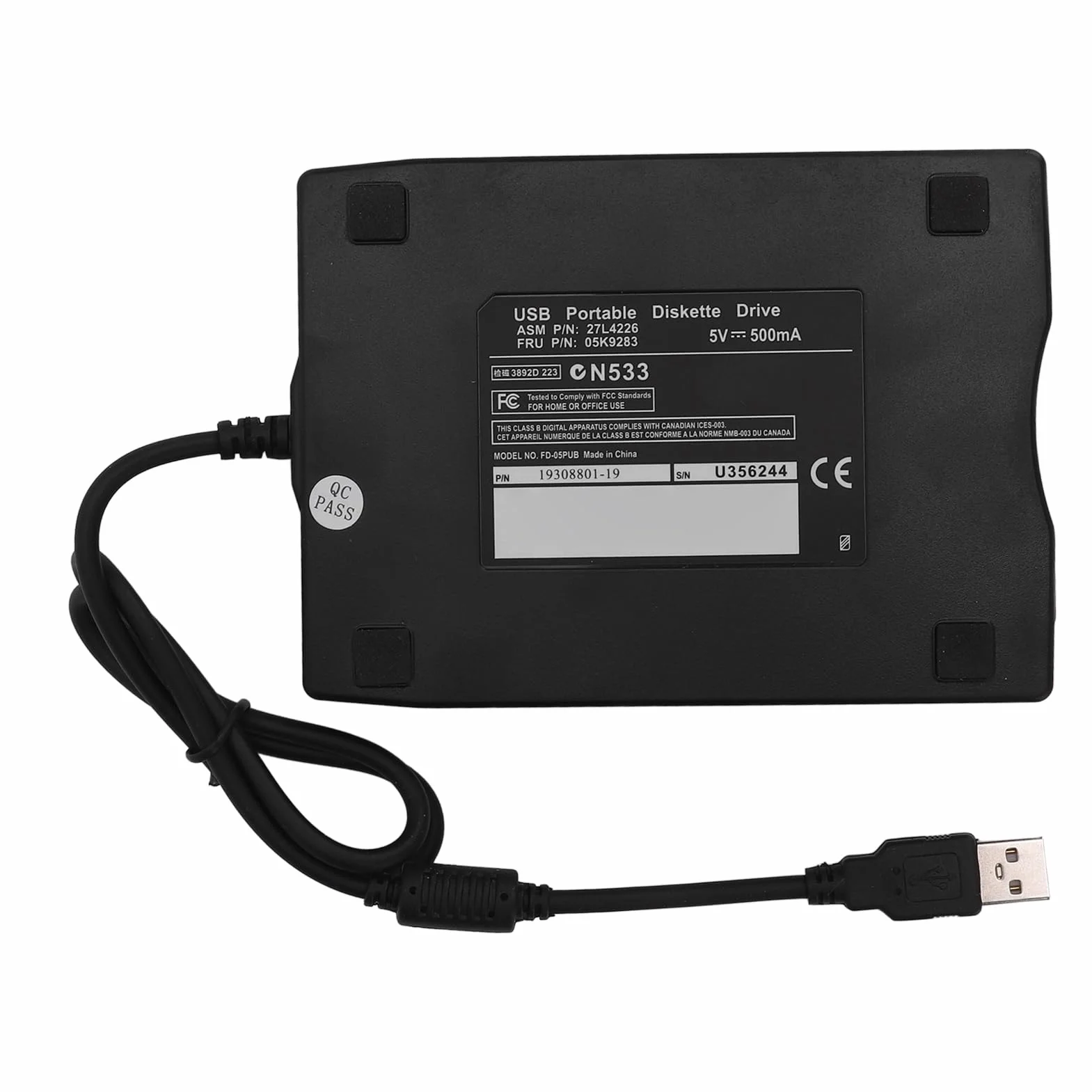 Czytnik Dyskietek USB, 3,5-calowy Zewnętrzny Cichy Napęd Dyskietek, Przenośny Napęd Dyskietek FDD do Laptopa PC