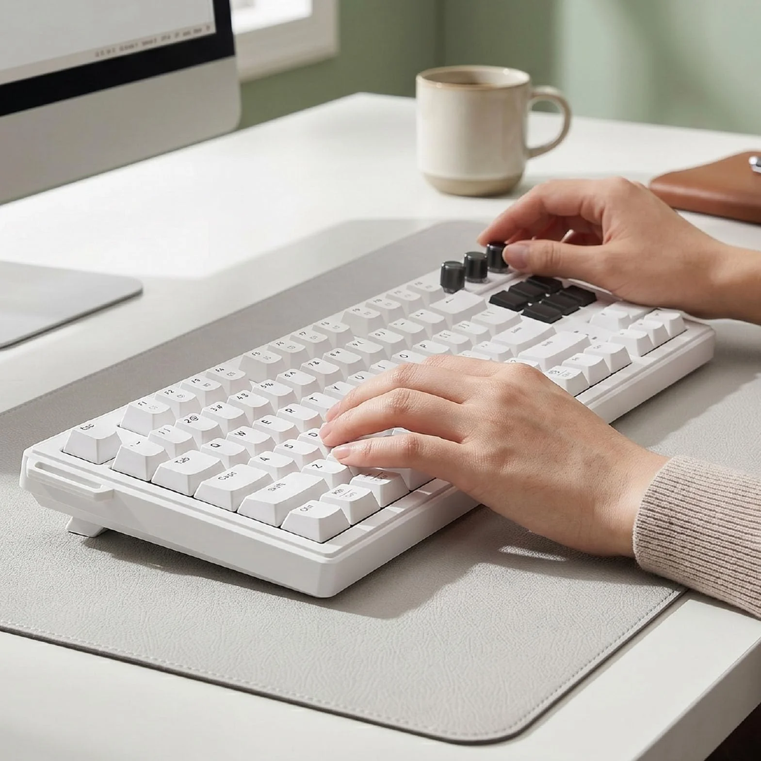 78-klawiszowa Klawiatura Mechaniczna, Podświetlenie RGB, Wymienne Przełączniki czerwone. (WHITE)