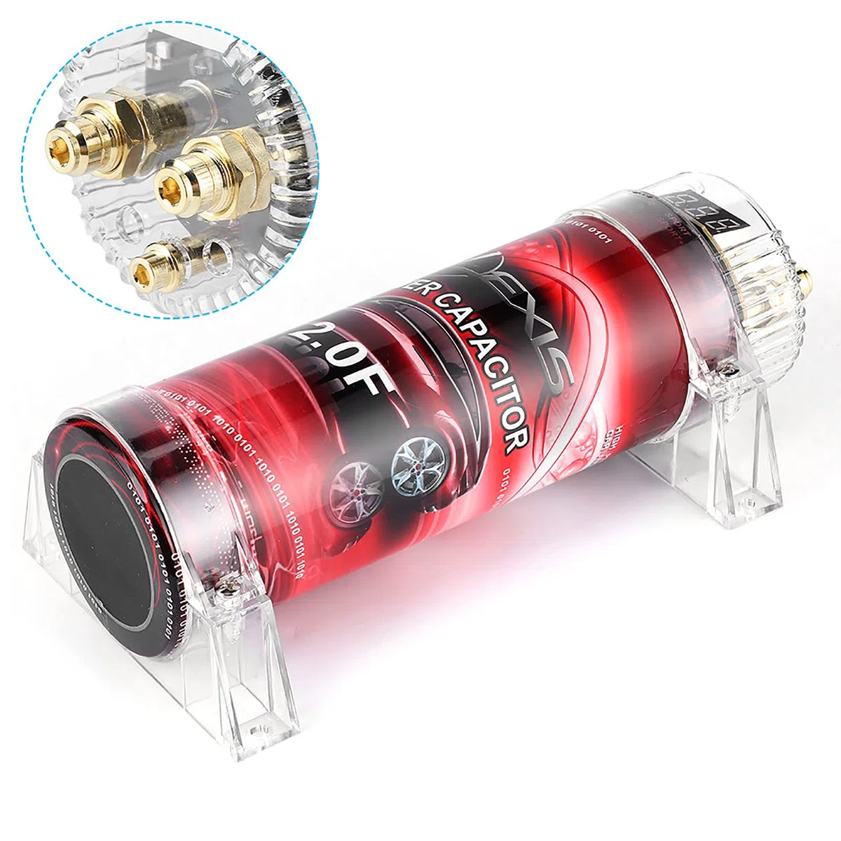 Dioche 2 Samochodowy Regulator Napięcia Wzmacniacza Kondensatorowego z Cyfrowym Wyświetlaczem dla Systemów 10-16 V DC