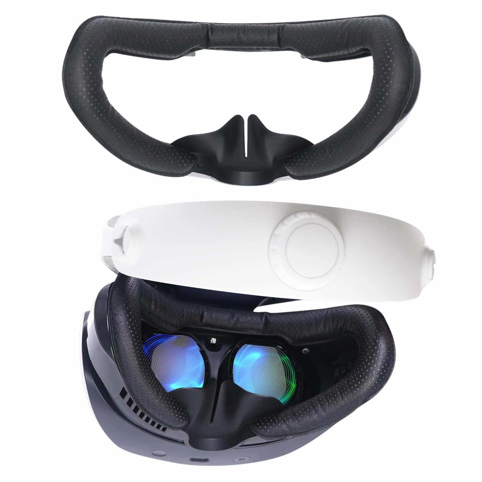 AODELAN Podkładka VR do Playstation VR2, oddychające otwory, skóra, akcesoria ochronne VR, osłona twarzy VR, poduszka, zamiennik interfejsu twarzy, kompatybilna z PS-VR2