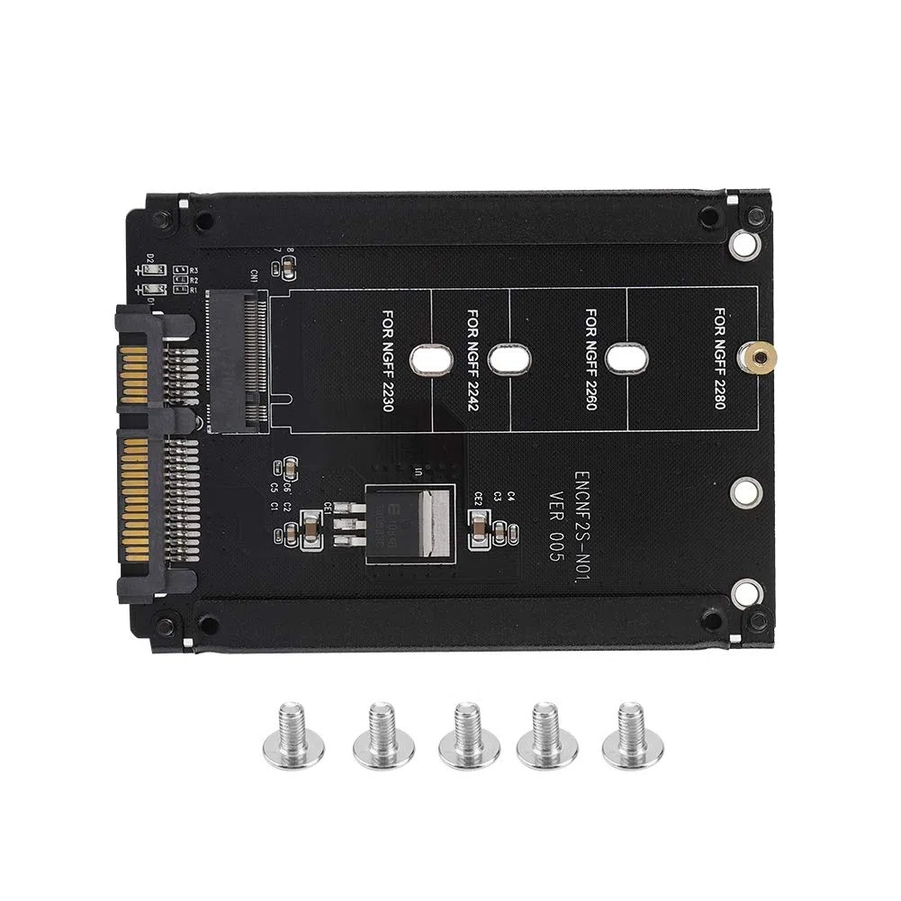 Adapter M.2 NGFF do SATA Keenso, M.2 B Key do 2.5in, Plug and Play, 22pin, 3-8cm, Czarny