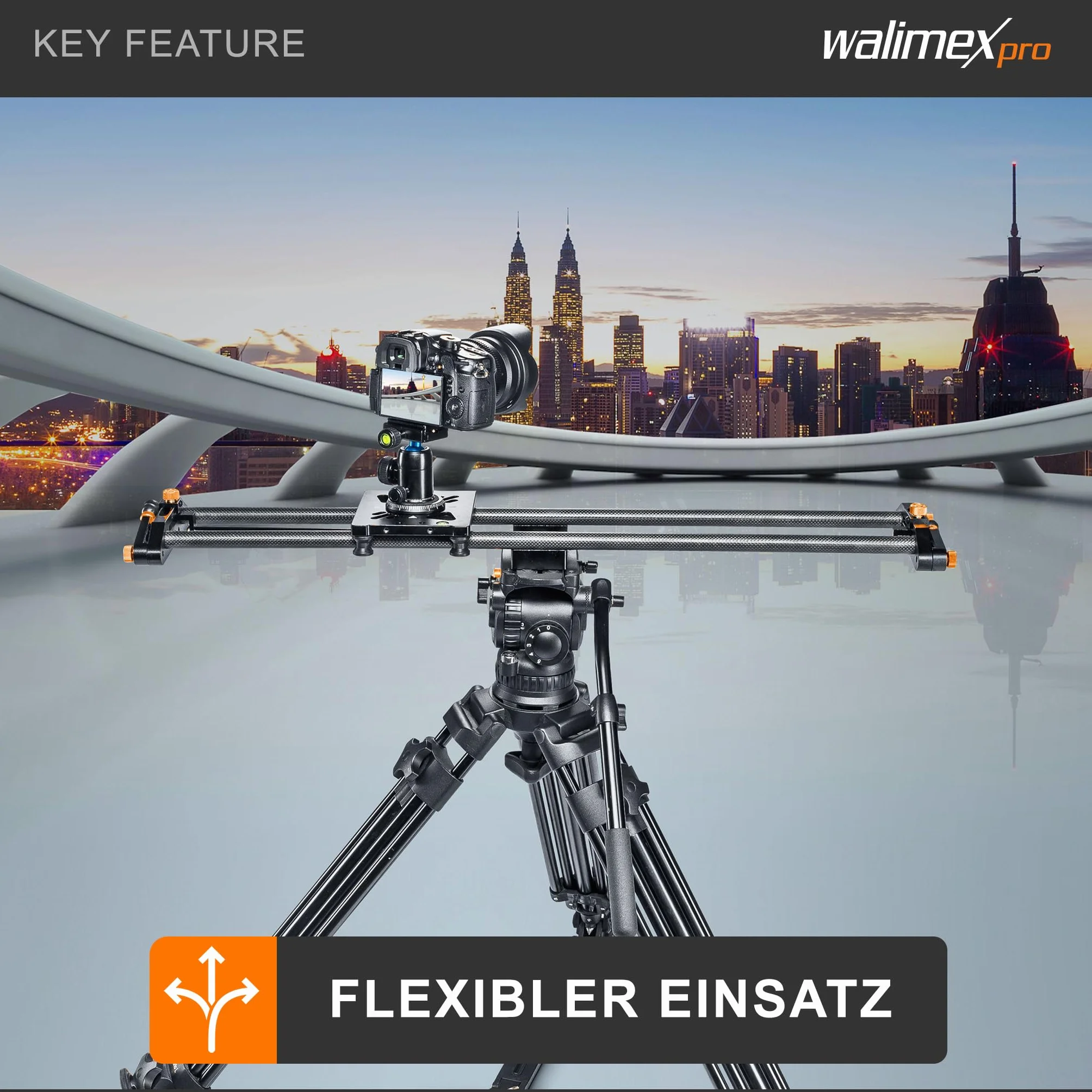 Walimex pro Carbon Follow Focus Parallax Slider 12 czarny/pomarańczowy 21640