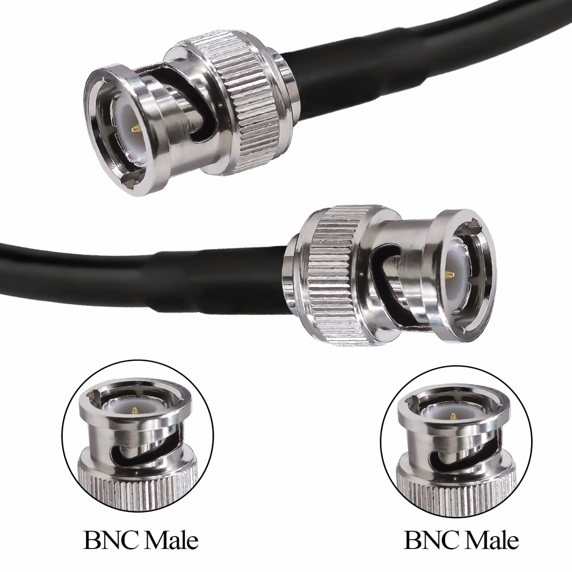 Kabel przedłużający BNC RG58 męski na męski 50 omów 1 m