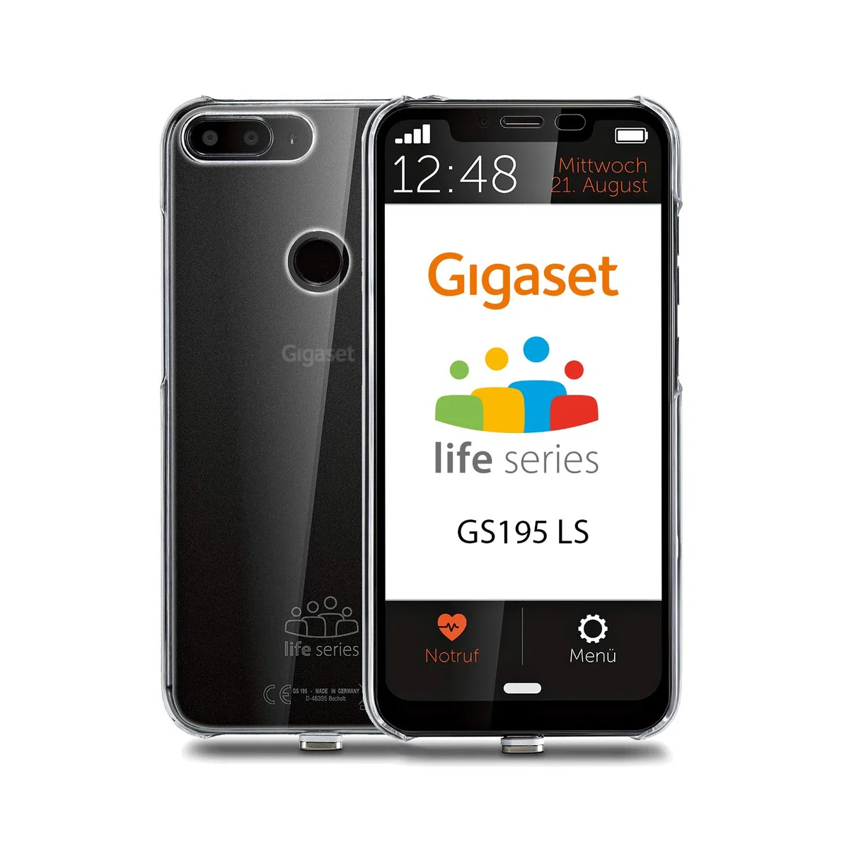 Gigaset GS195LS smartfon dla seniorów Made in Germany z 3 GB RAM bez umowy – z indywidualnym ekranem startowym, funkcją powiadomienia, bardzo dużym wyświetlaczem cyfry i tekstu, kolor tytanowo-szary
