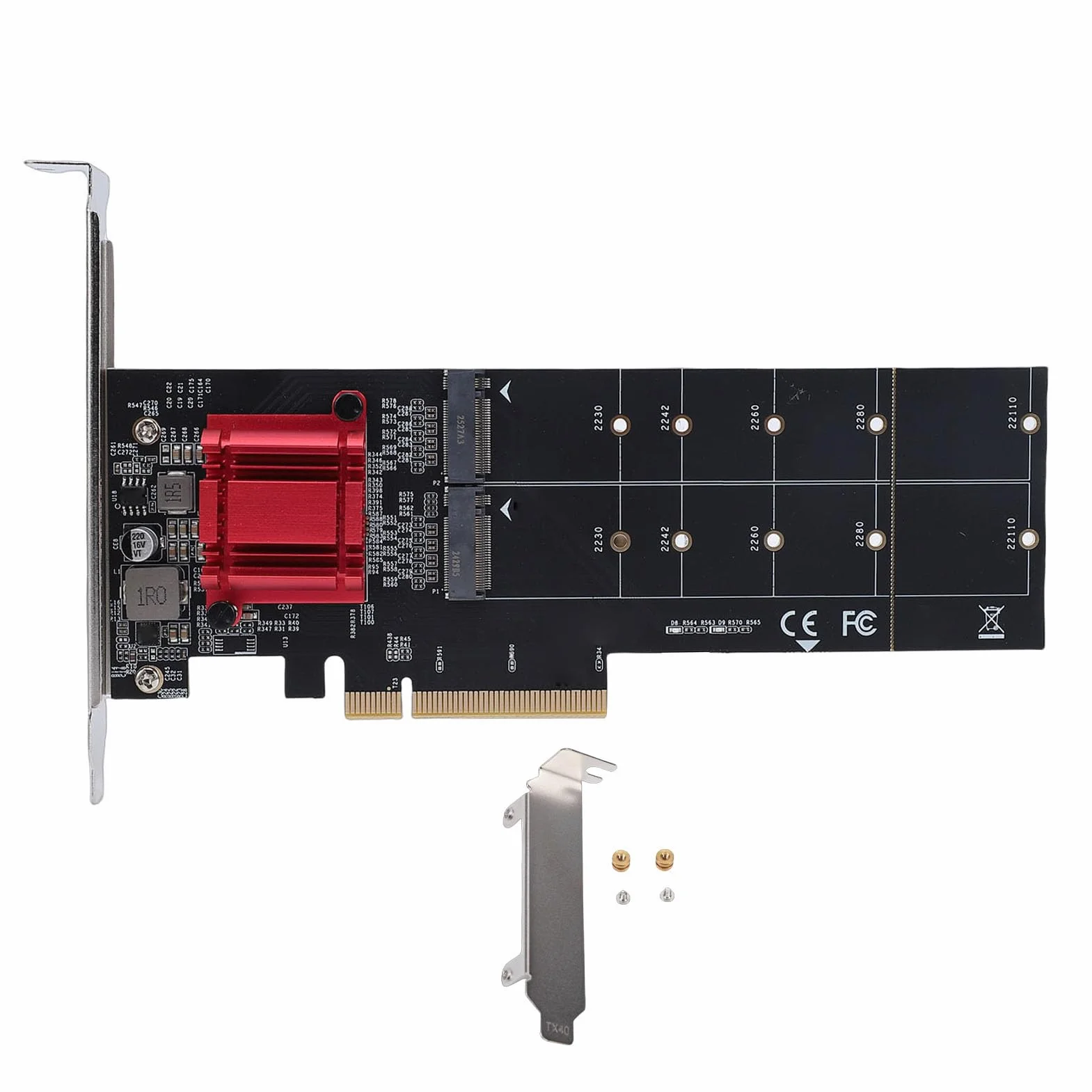 Podwójna Karta Adaptera M.2 NVMe SSD Szybka Karta PCIe 3.1 X16 Idealna do Stacji Roboczych o Wysokiej Wydajności