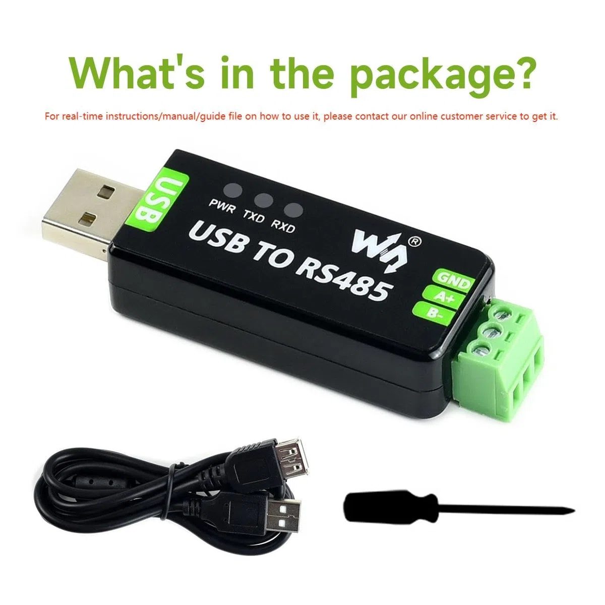 LUCKFOX Konwerter USB na RS485, przemysłowy konwerter USB na RS485, stabilna komunikacja, do przemysłowych urządzeń sterujących lub aplikacji o wysokich wymaganiach komunikacyjnych