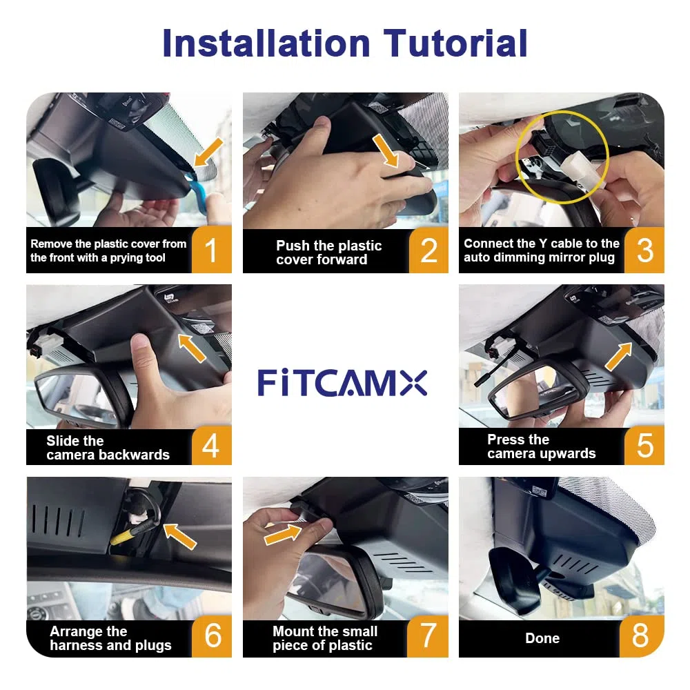 Fitcamx Dashcam kamera samochodowa odpowiednia do nowoczesnych Santa Cruz i Tucson 2022-2026, OEM 4K kamera samochodowa, 2160P+1080P UHD wideo WiFi, nagrywanie pętli, G-Sensor, WDR, 128GB
