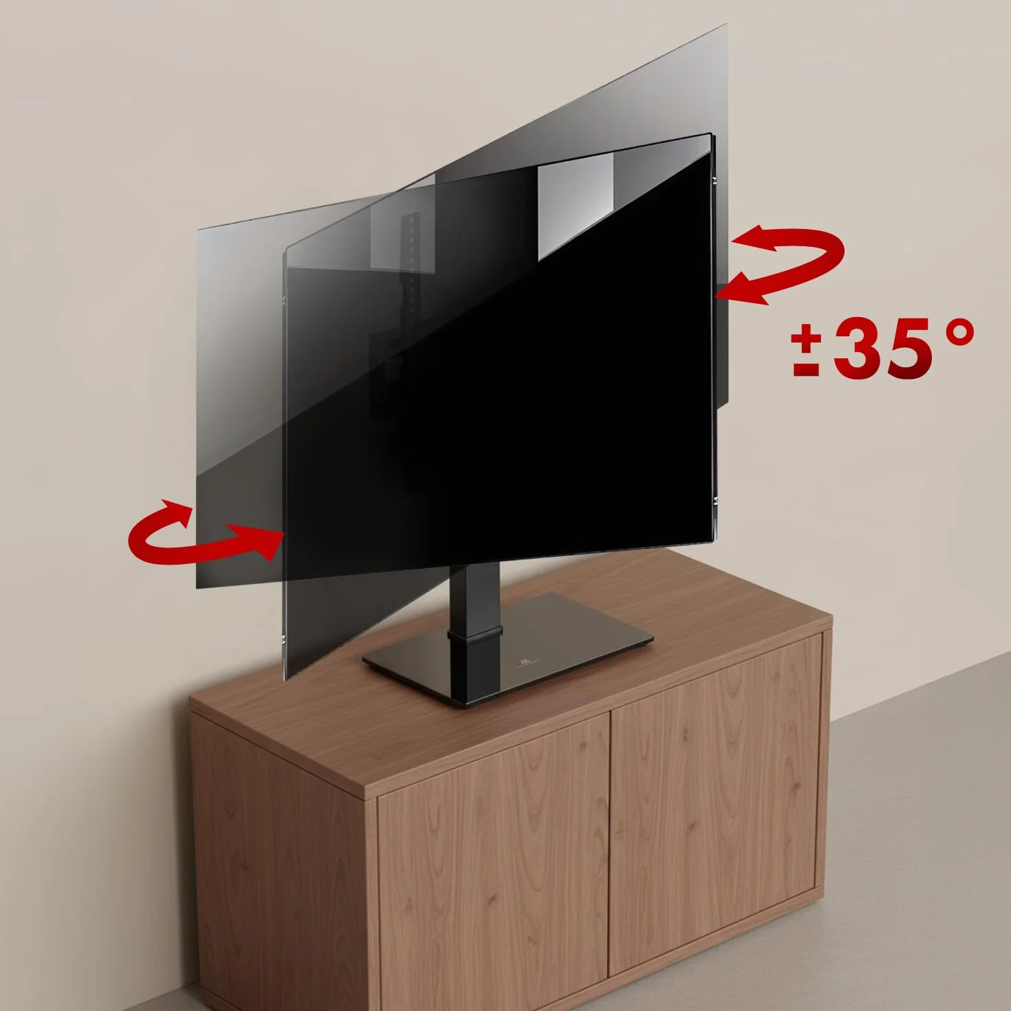 Uniwersalny stojak na telewizor Maclean, do szafki RTV, stojak, maks. 40 kg, maks. VESA 400 x 400, regulacja wysokości i kąta, do TV 32-65", MC-124