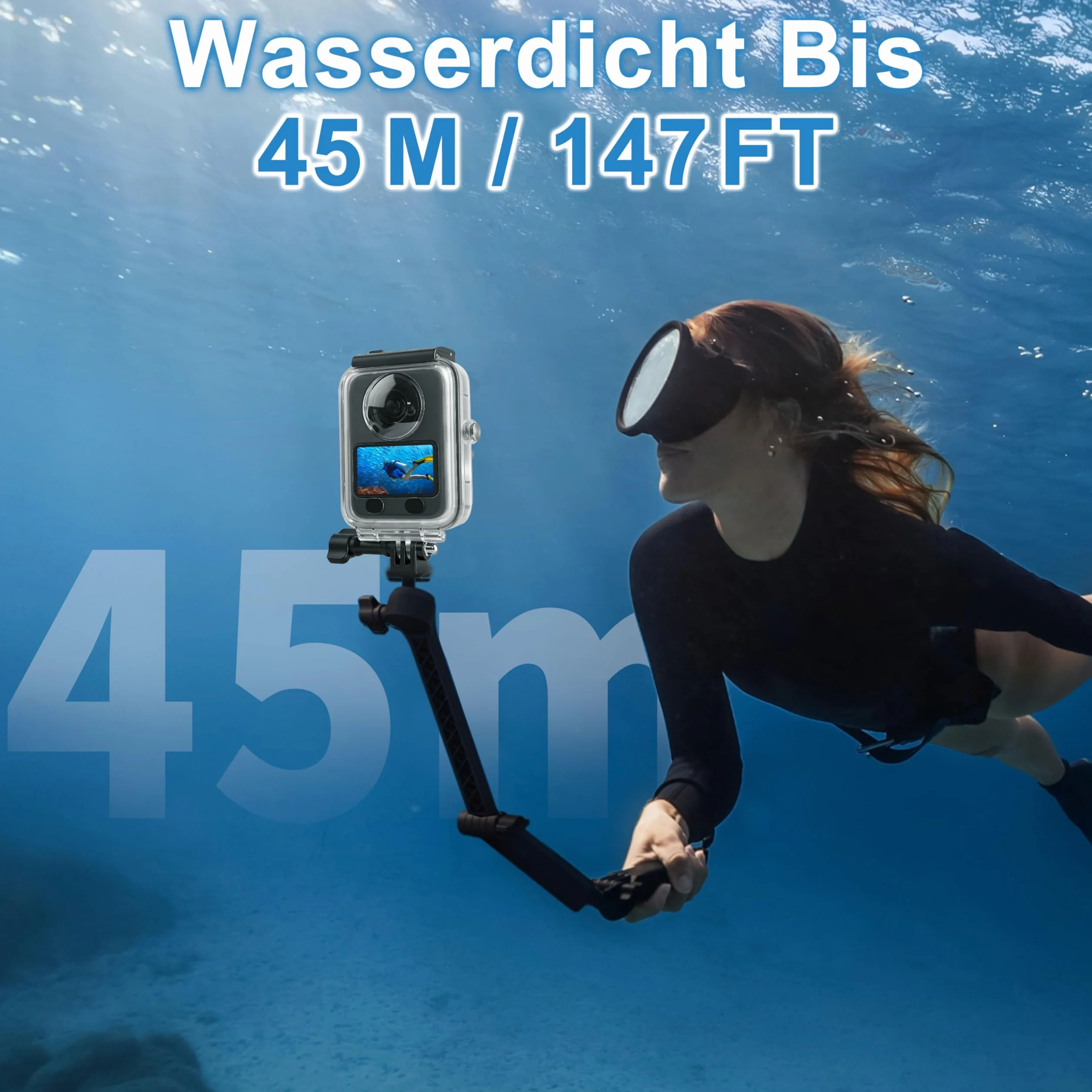 FitStill Wodoszczelna obudowa do DJI OSMO 360, 45 m, łatwa instalacja, odporna na nacisk, obudowa ochronna do fotografii podwodnej, DJI osmo 360 akcesoria ochronne