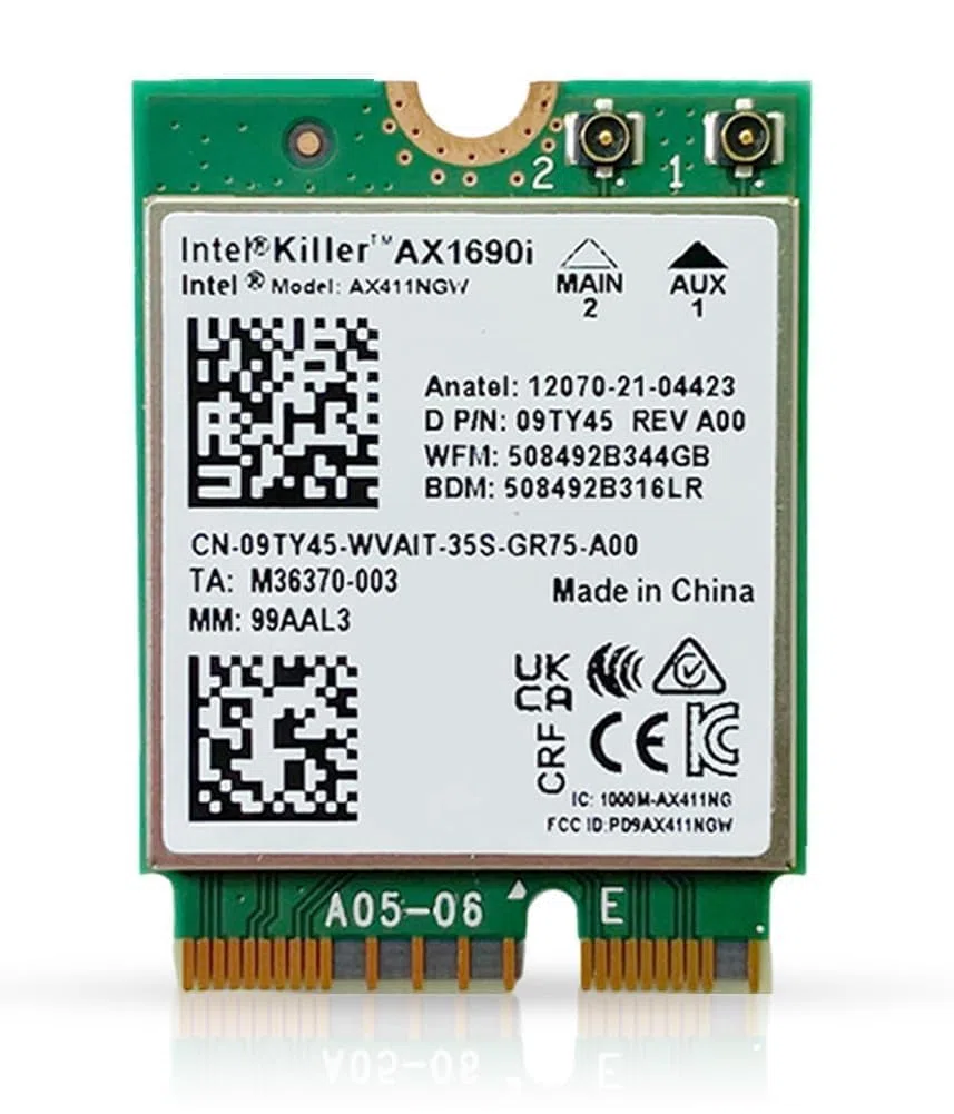 AX1690i Killer Series Upgraded WiFi 6E Adapter | Gaming WiFi Adapter | CNVio2 M.2 Wifi Card | 3.0 Gbps WiFi for PC | Bluetooth 5.3 Support | Requires Intel 12th+ Gen CPU