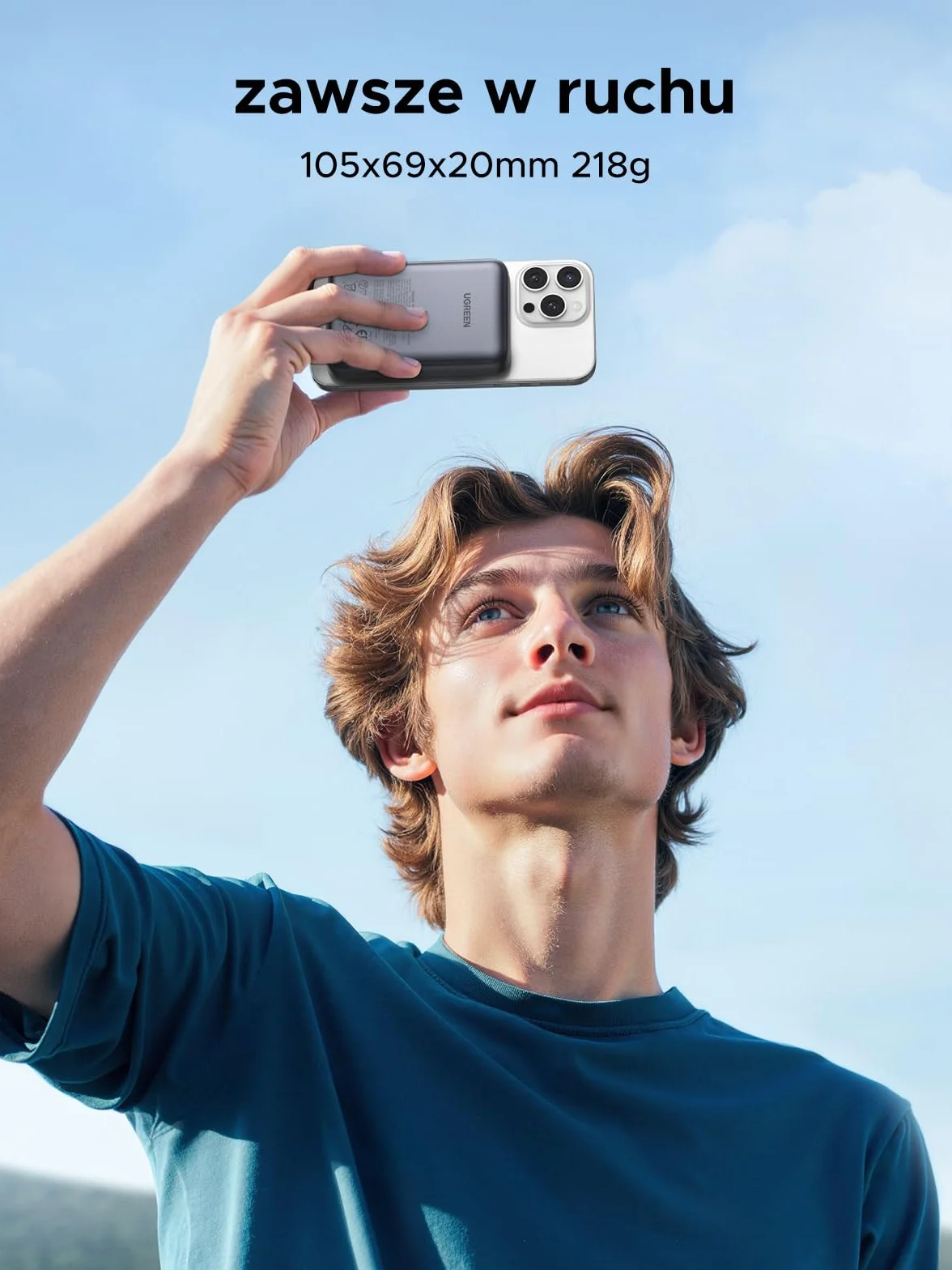 UGREEN Nexode Qi2 Wireless Powerbank 10000mAh kompatybilny z bezprzewodowym powerbankiem Magsafe 15W i szybkim ładowaniem USB-C 20W kompatybilnym z iPhone 16 Pro Max/16/15-12