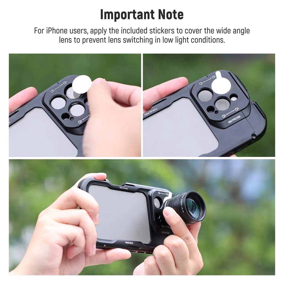NEEWER 2 x konwerter tylko do aparatu telefonu, teleobiektywu, telekonwerter 240 mm, 7 elementów w 5 grupach, gwint 17 mm, kompatybilny z klatką na telefon NEEWER iPhone Android, Samsung Xiaomi, LS-79