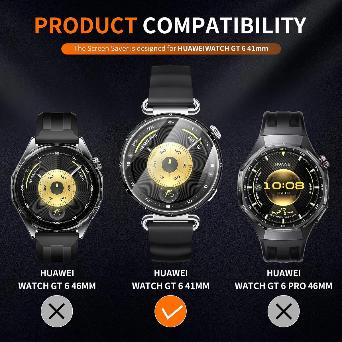 Diruite 4 Sztuki Ochraniacz Ekranu do HUAWEI Watch GT 6 41mm,HD Anti-Scratch Szkło Hartowane Folia Ochronna Smart Watch,41mm