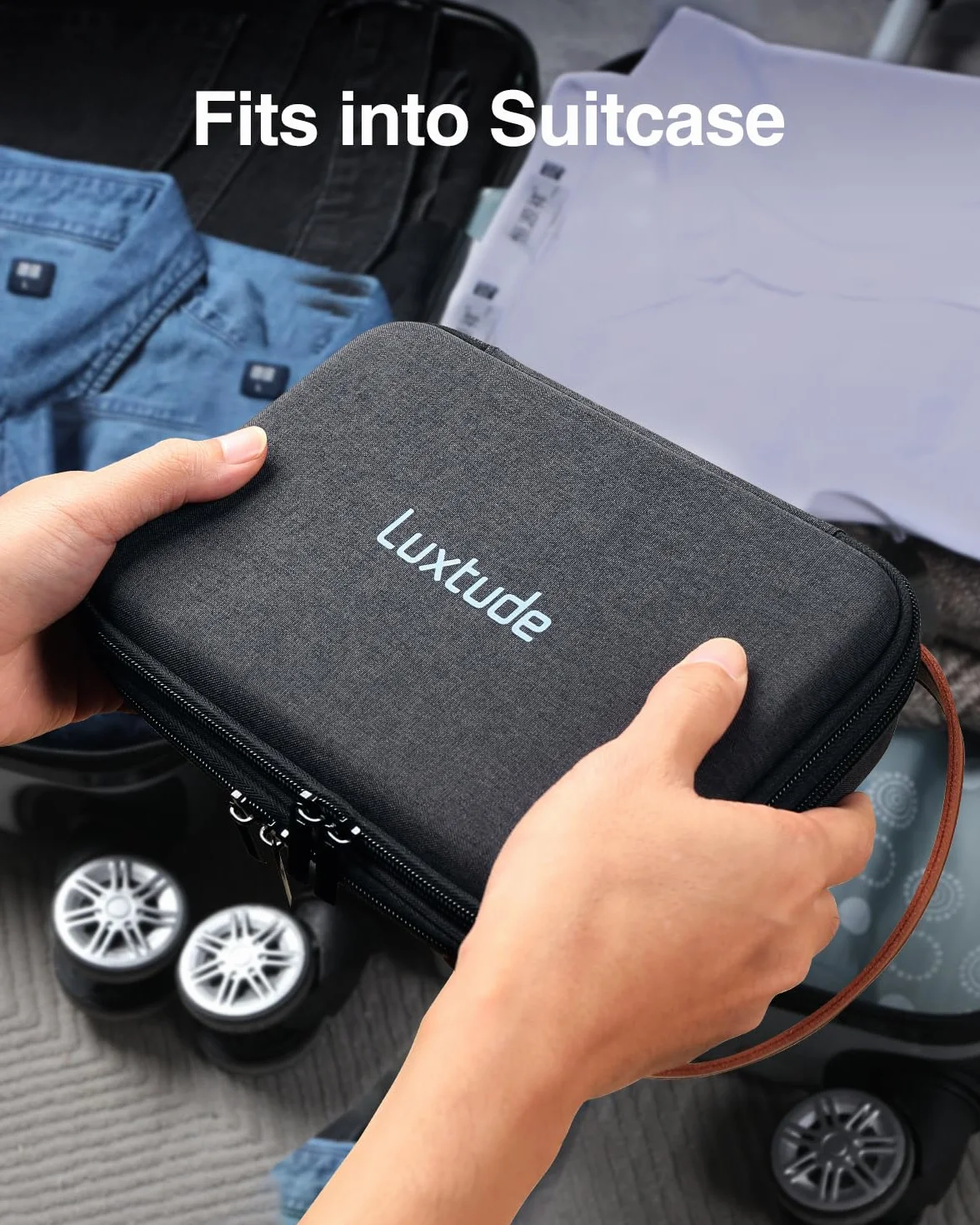 Luxtude Organizer na elektronikę, twarde etui podróżne do iPada Mini (wnętrze do 21 cm)