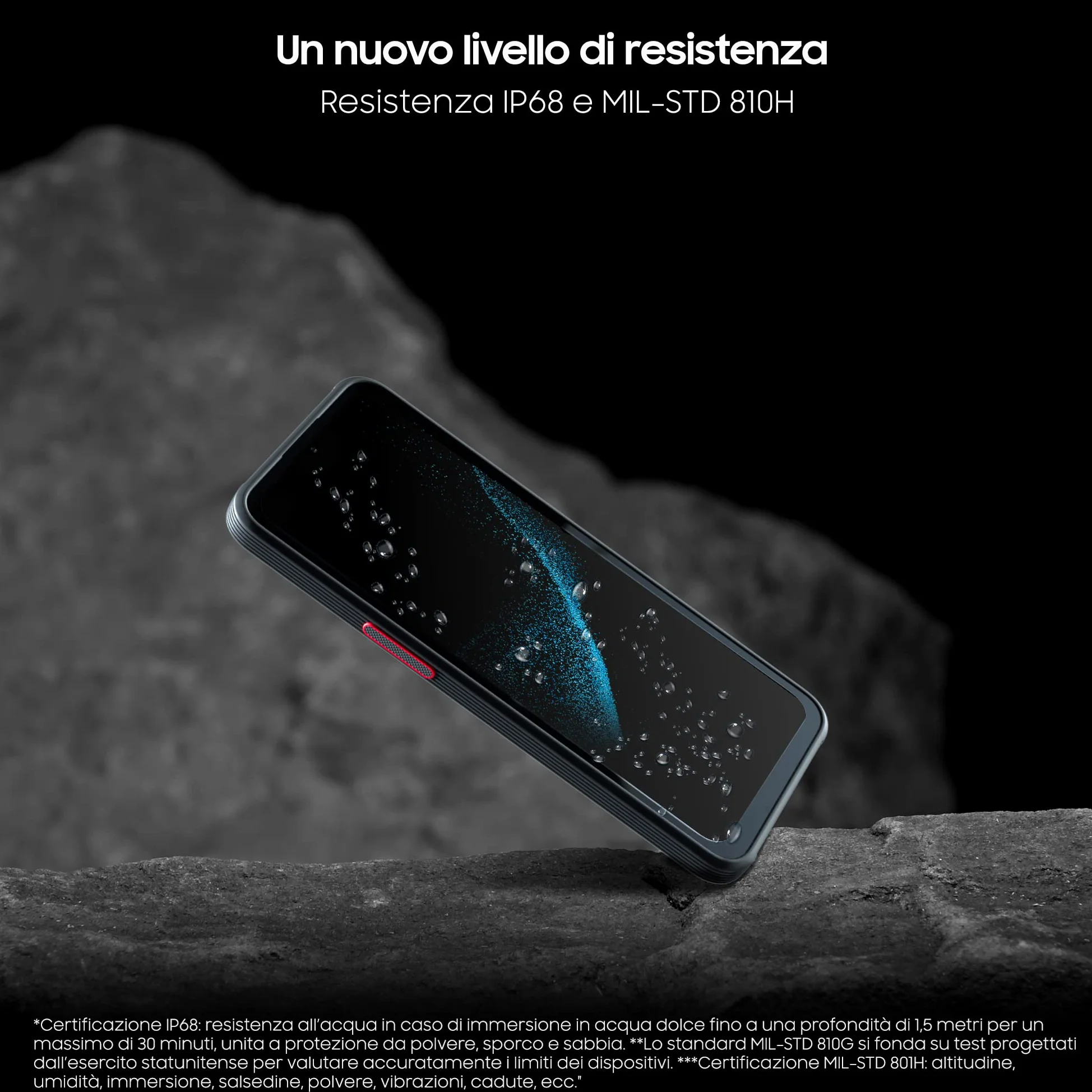 Samsung Galaxy XCover 6 Pro Wodoodporny smartfon z Androidem, wyświetlacz 6.6'', 6 GB pamięci RAM i 128 GB1 Rozbudowana pamięć wewnętrzna 2, bateria 4.050 mAh3, czarny [Wersja włoska]