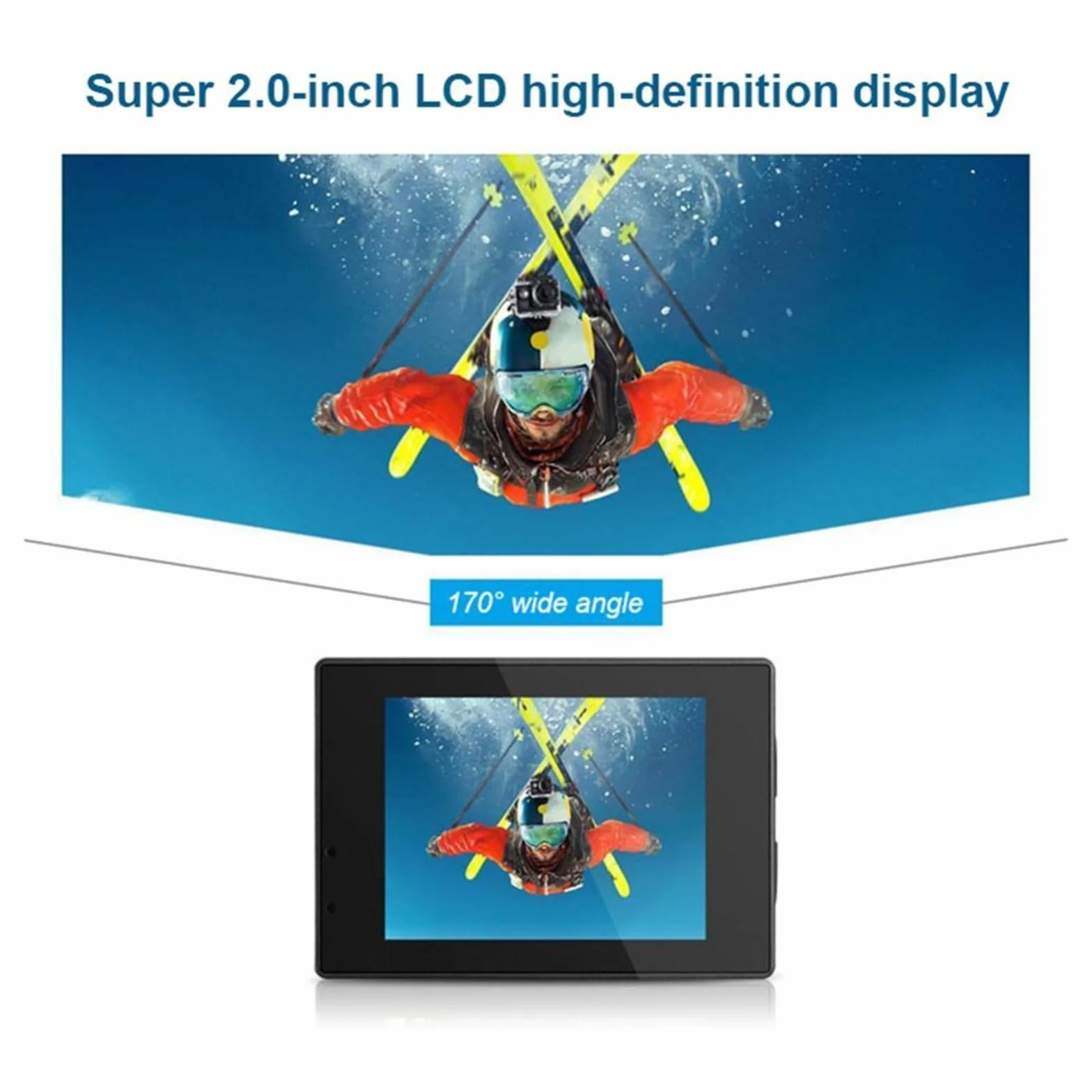 Mini HD 1080P wodoodporna kamera sportowa 2.0 Cal 32G Outdoor Motion Sking DV do akcji wideo kask rowerowa cyfrowa Bezproblemowa PrzenośNość(Cam add8gb card,Black)