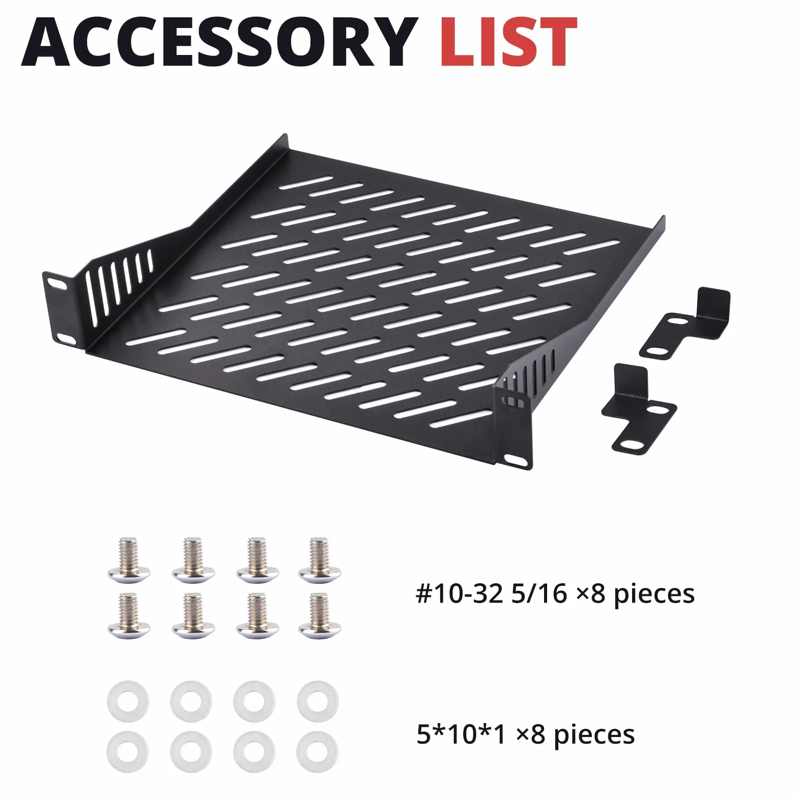 GeeekPi DeskPi Rack Shelf 10-calowa półka serwerowa 1U, wentylowane półki zapewniające dobrą cyrkulację powietrza, montaż wspornikowy, półka do szafki sieciowej, taca montażowa do obudowy komputera