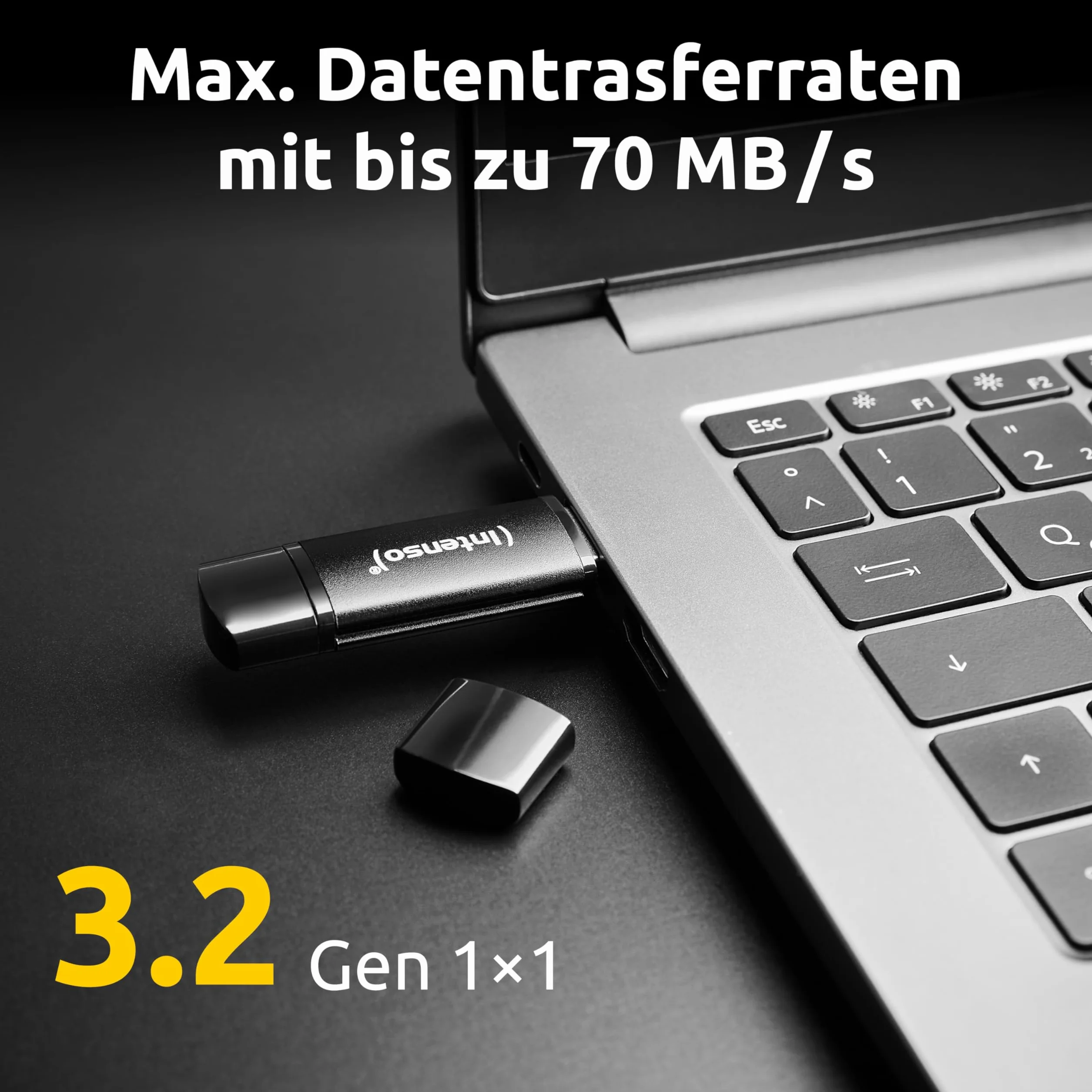 Intenso Flex Line pamięć USB, 128 GB – Dual USB 3.2 Gen 1 x 1 z USB-C i USB-A do smartfonów, tabletów, laptopów i PC, 70 MB/s, czarna