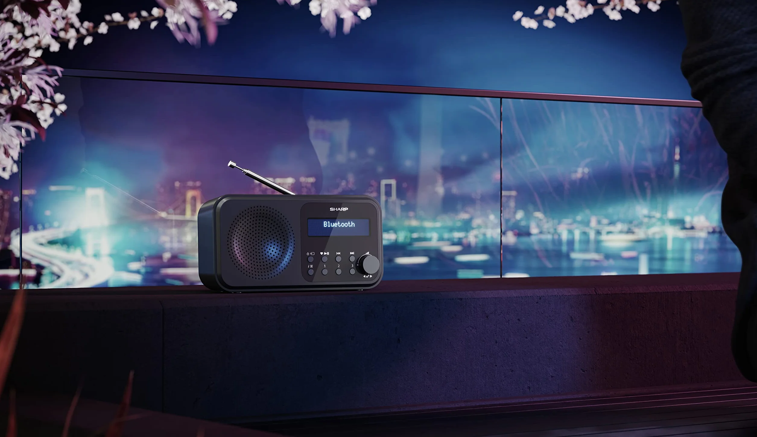SHARP DR-P420 Przenośne Radio Cyfrowe DAB/DAB+ FM RDS Bluetooth 5.0 Budzik Czarne