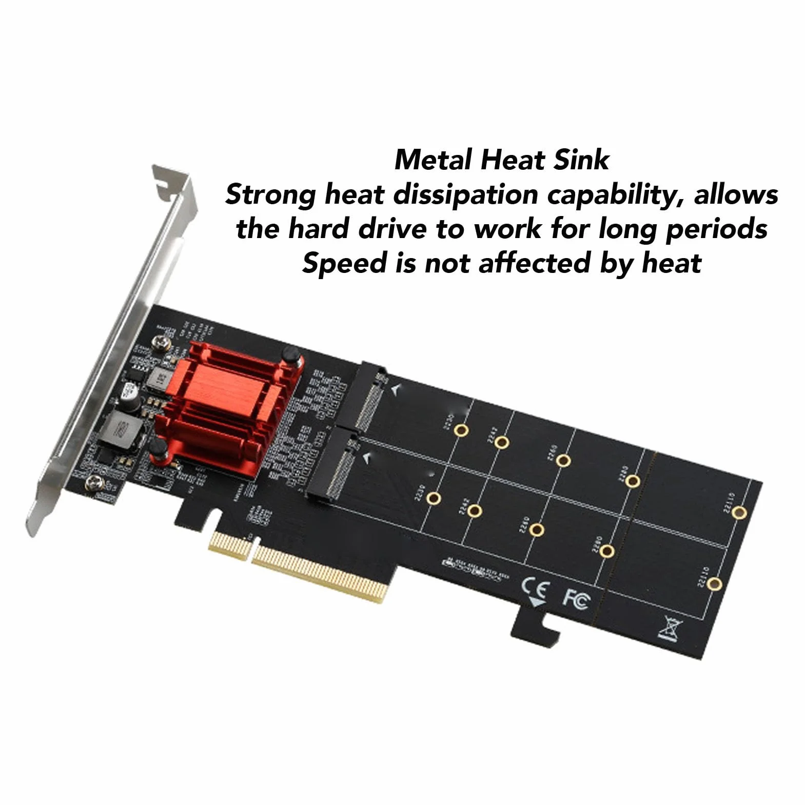 Zunate Podwójny Adapter NVMe PCIe Szybki Dysk SSD M.2 na kartę PCIe Zapewniający Szybkie Rozwiązanie Pamięci Masowej Zgodne z Różnymi Obudowami