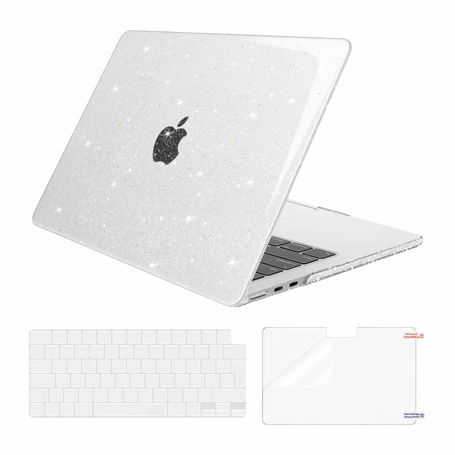 MOSISO Etui kompatybilne z MacBook Air 34.5 cm 2022-2024 M3 A3113 M2 A2681 twarda obudowa z tworzywa sztucznego przezroczysta