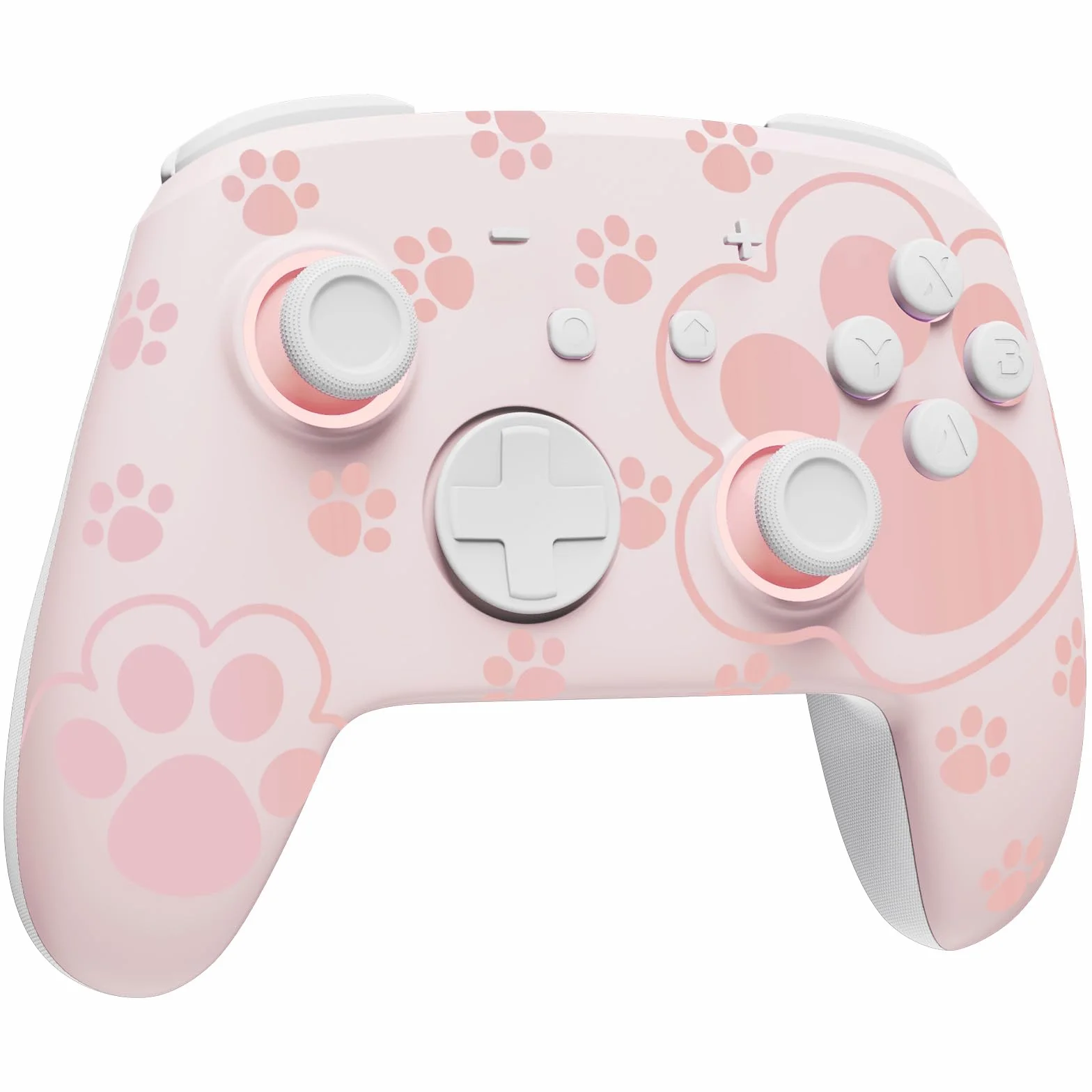 PALPOW Hall Effect Switch Pro Controller bezprzewodowy kompatybilny z Switch 2/OLED/Lite, FUNLAB Firefly Bluetooth Switch, kontroler gamepad z 7 kolorami LED/paddle/Turbo – kocia łapa, różowy