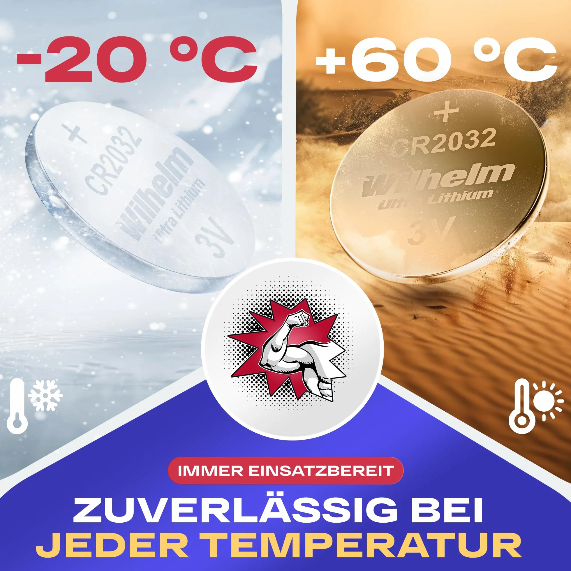 75 x litowa bateria guzikowa CR2032 Wilhelm 3 V, towar przemysłowy
