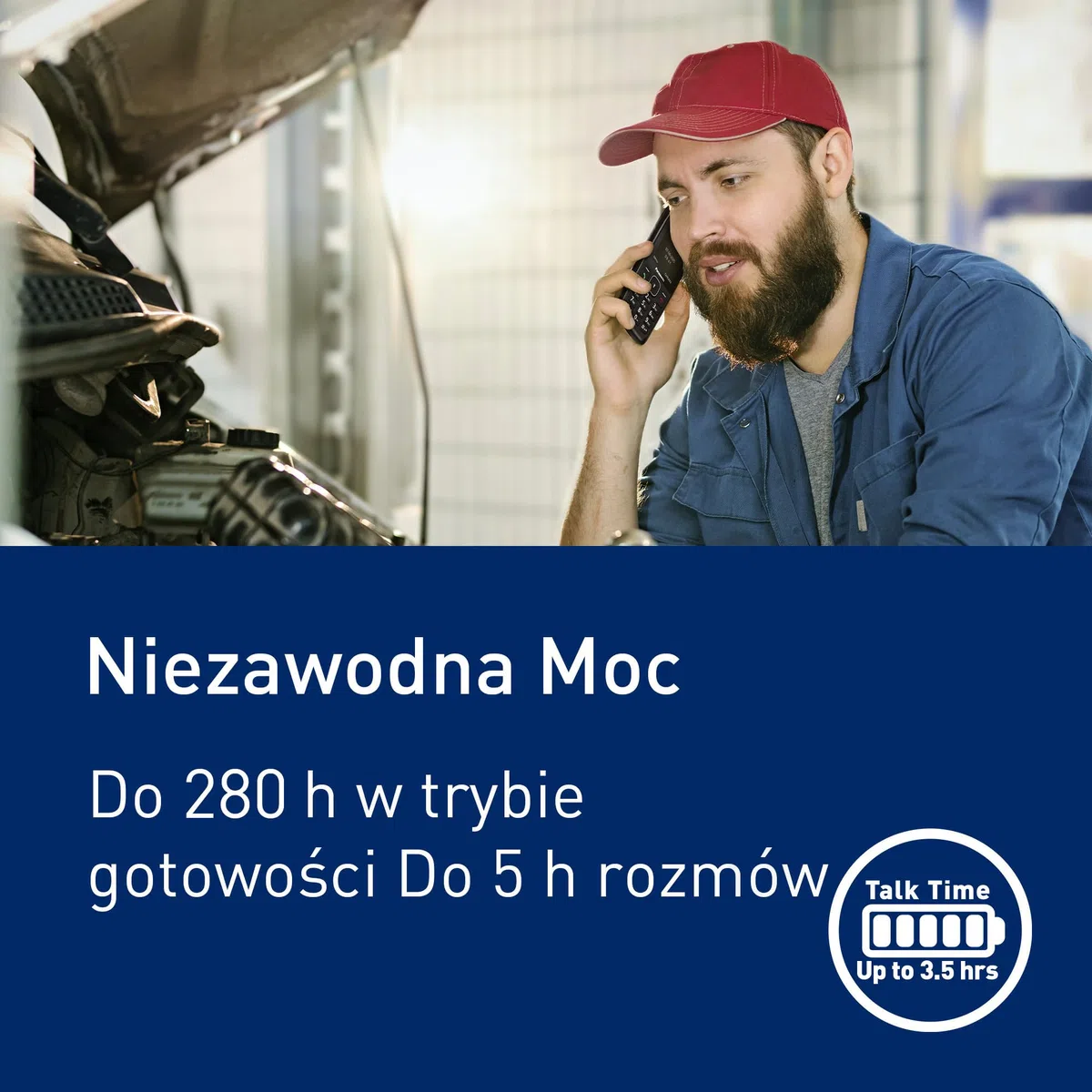 Panasonic KX-TF400EXB Łatwy w Użyciu Klasyczny Telefon 4 G VoLTE, 280 Godzin Czuwania, Ładowanie USB-C, Wyświetlacz 2,4 Cala, Bluetooth, Latarka LED, Aparat, Wodoodporność IP44, Czarny