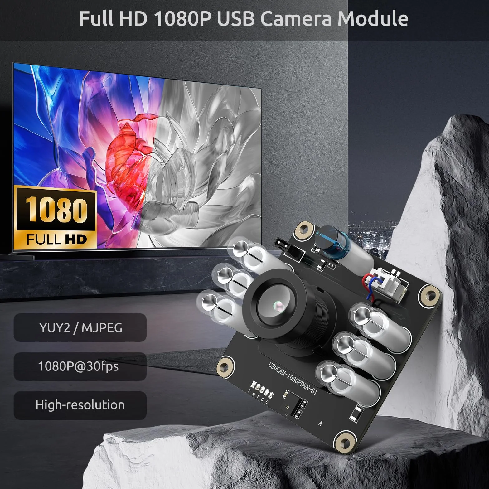 InnoMaker Płyta Kamery USB 2.0 UVC 1080P Wizja Dzień Noc Automatyczny IR-Cut Mikrofon MEMS Ochrona ESD-EMI Plug-and-Play dla Windows Linux Mac Android Raspberry Pi Jetson Nano Płytek ARM