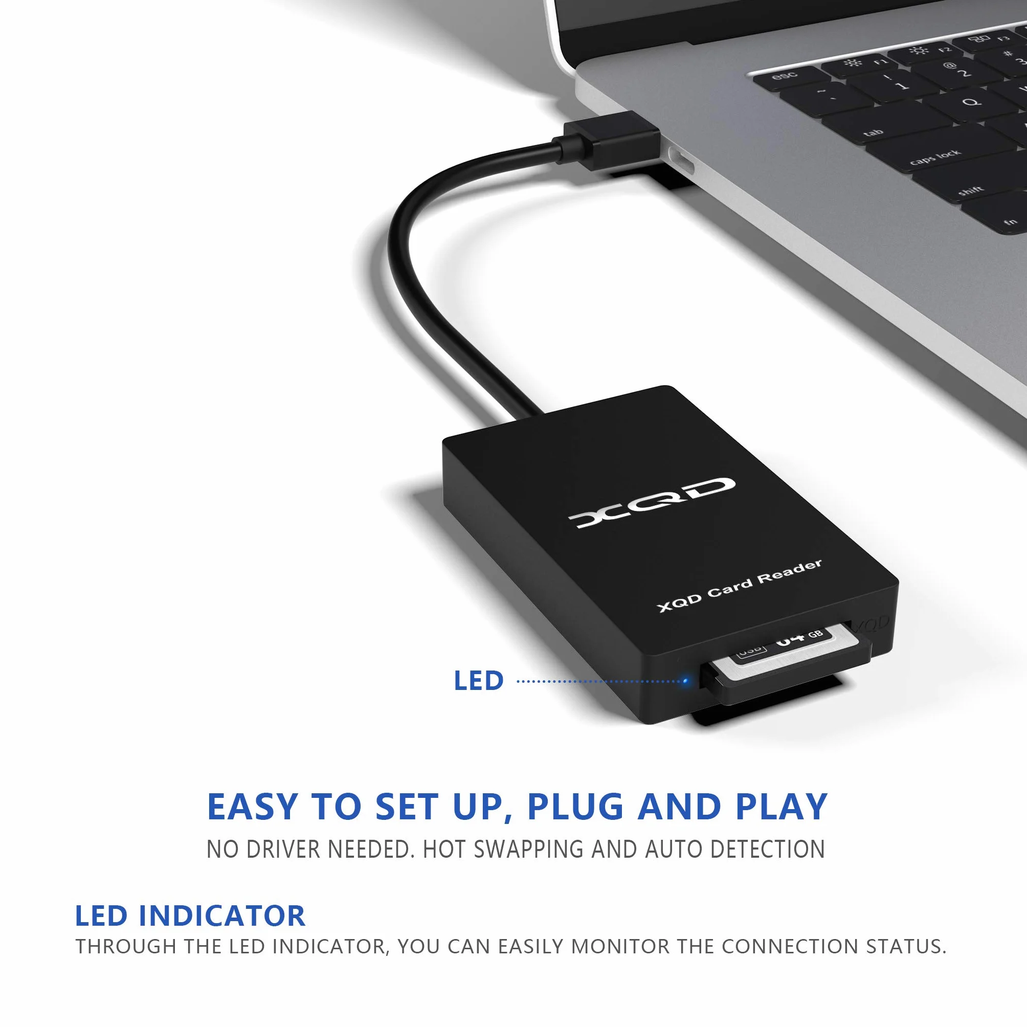 CATECK Karty XQD z serii M i G, czytnik kart urządzeń 5 GB/s USB 3.0, kompatybilne z systemami Mac OS i Windows