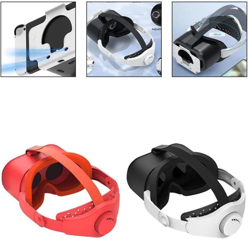 Zestaw słuchawkowy VR, okulary VR z zestawem słuchawkowym Bluetooth, okulary do wirtualnej rzeczywistości z regulowanymi soczewkami i wygodnym paskiem na głowę do gier (21,6 x 20,2 x 11,3 cm