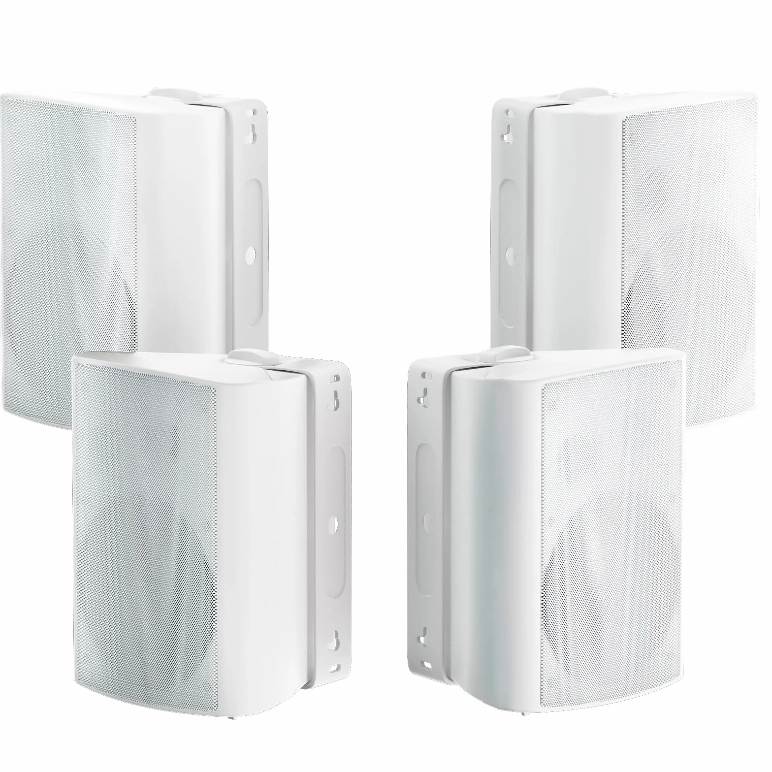 Herdio Głośnik zewnętrzny 6,5", wodoszczelny, 800 W, głośnik zewnętrzny ze wzmacniaczem stereo Bluetooth, idealny do użytku na zewnątrz, na taras, do ogrodu, na werandę (4 białe)