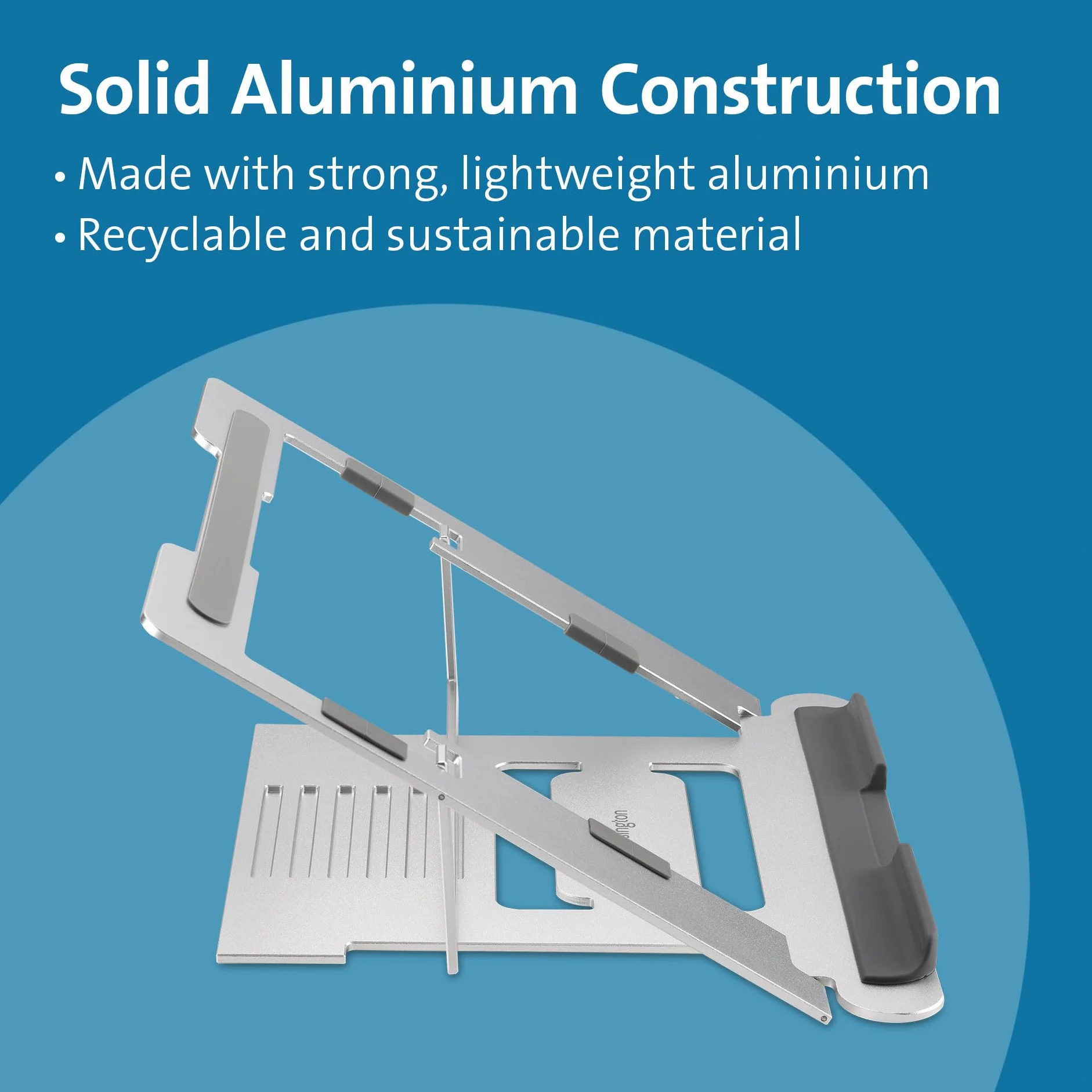Kensington Easy Riser™ Aluminiowa Podstawka pod Laptopa 16" Regulowana Antypoślizgowa Składana Srebrna
