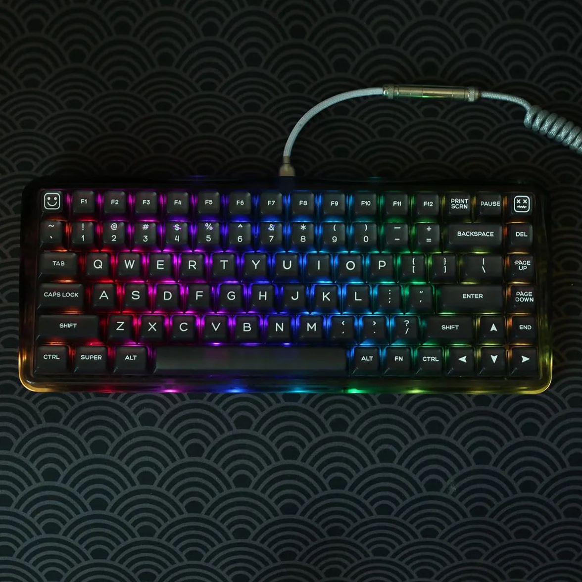 142 klawisze, czarne, Doubleshot PBT klawisze SA, profil SA, zestaw półprzezroczystych klawiszy, pasują do 61/64/87/104/108 Cherry Mx, układ ISO ANSI, klawiatury mechaniczne Alice, 142 klawisze