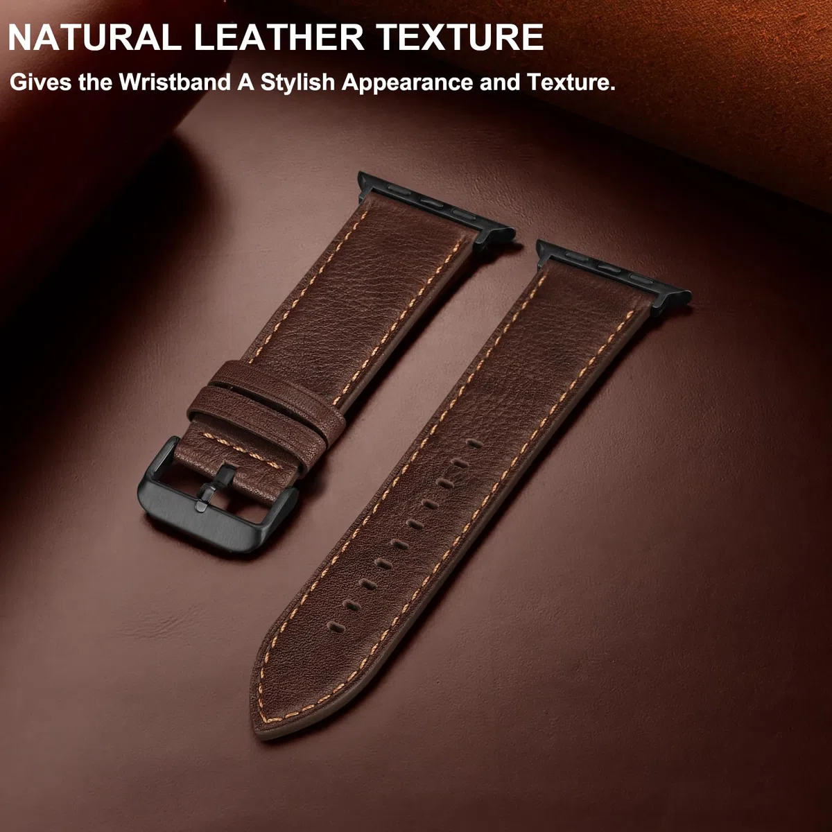 Bisikor Kompatybilny z Apple Watch Band 49 mm 45 mm 44 mm 42 mm 41 mm 40 mm 38 mm, pasek z prawdziwej skóry do iWatch Ultra SE2, SE Series 9, 8, 7, 6, 5, 4, 3, 2, 1,