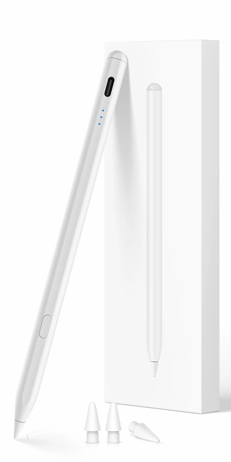 Rysik do iPada 2018-2025 z funkcją szybkiego ładowania USB-C z funkcją odwzorowania palm i czułością na nachylenie do iPada 11/10/9/8/7/6, iPad mini 7/6/5, iPad Air M3/M2/5/4/3, i-Pad Pro M4 13"/12,9
