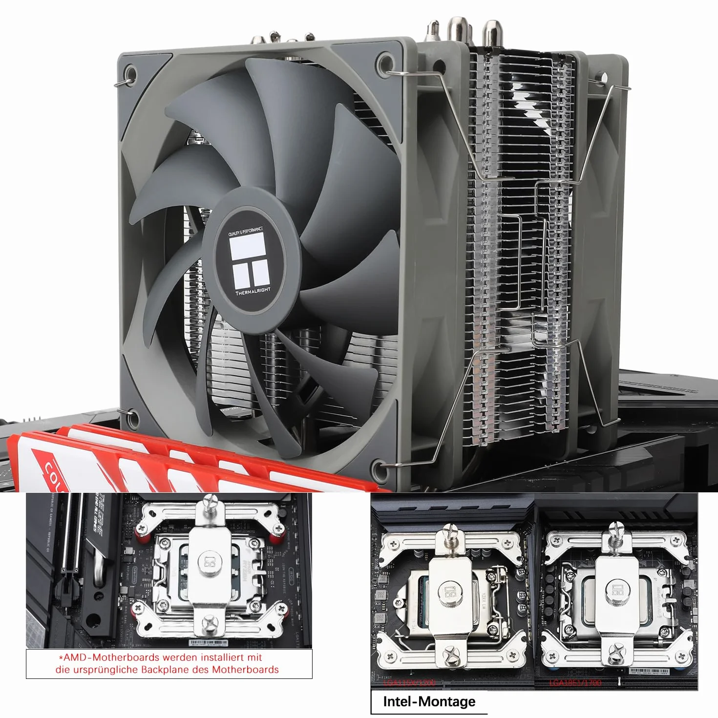 TR-Thermalright Assassin Spirit 120 V2 PLUS CPU chłodnica, podwójny cichy wentylator CPU, chłodzenie powietrza, 1500 obr./min, kompatybilny z Intel LGA1851/1700/1150/1151/1200 i AMD AM5/AM4