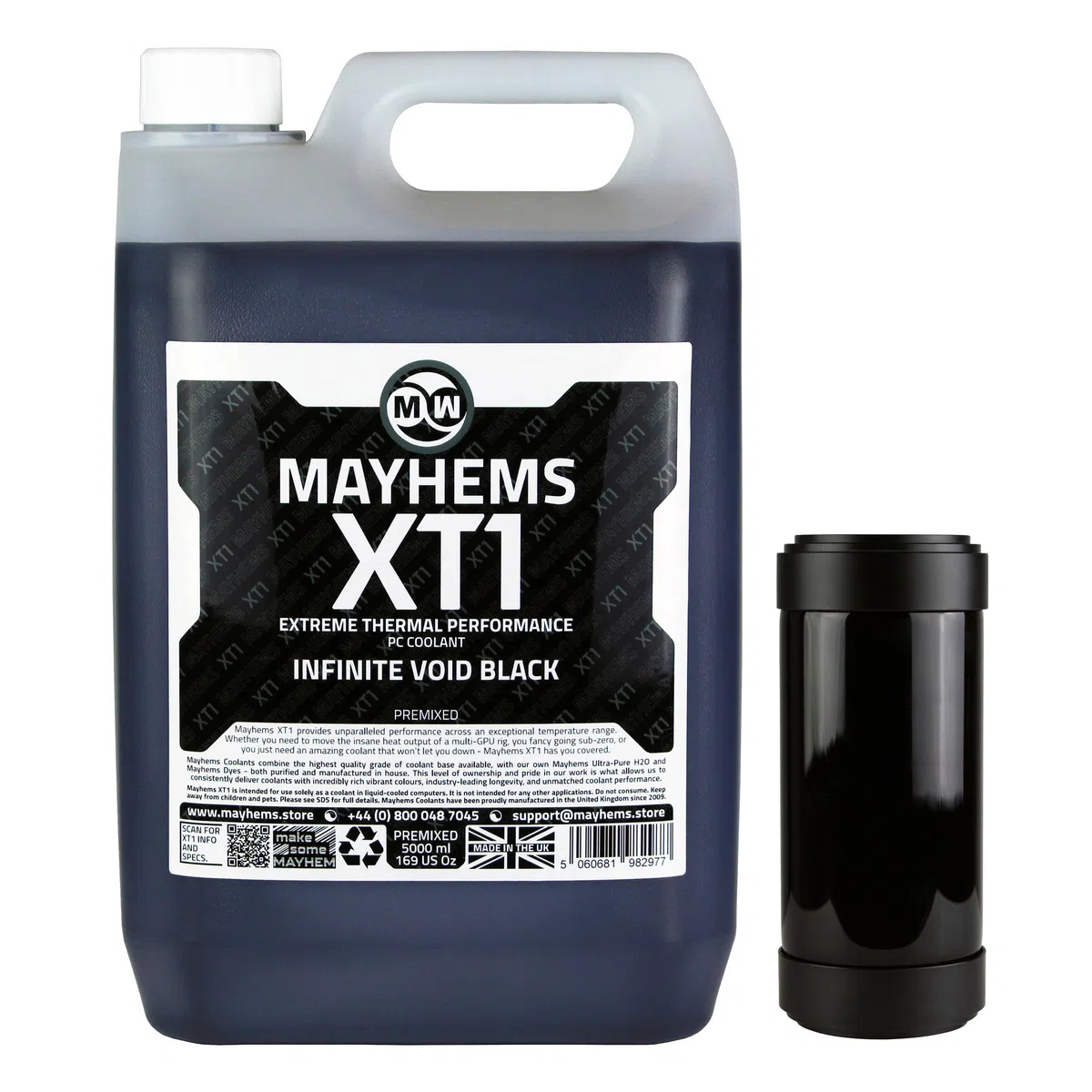 Mayhems - XT1 gotowy płyn chłodzący do komputerów PC - płyn do chłodzenia wodnego komputerów - Seria wydajności cieplnej, 5 litr, infinite void black (czarny)