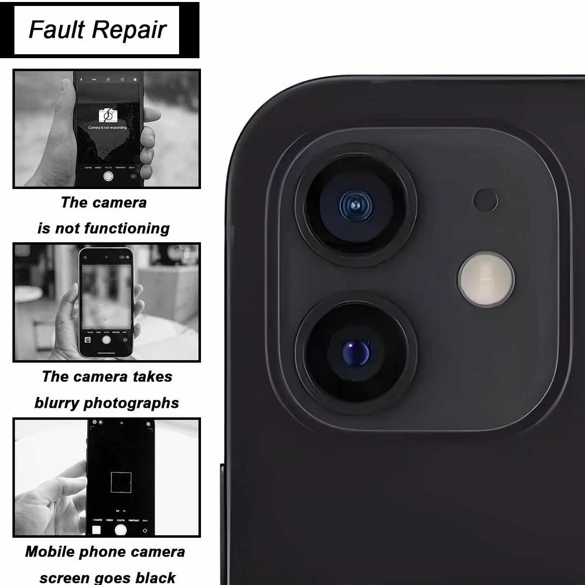 Tylna kamera do iPhone'a 12 6,1 cala 12 MP HD Smart HDR moduł z dwoma obiektywami zamiennik