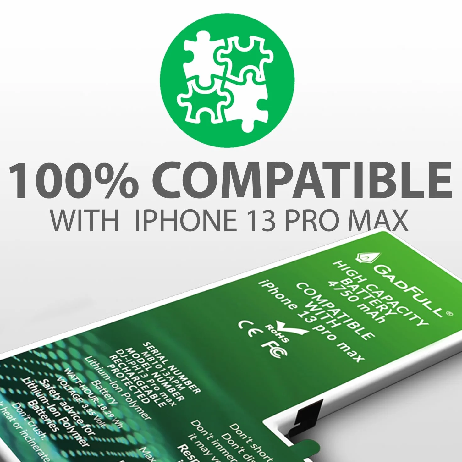 akumulator kompatybilny z iPhone 13 Pro Max o wysokiej pojemności | 2025 rok | w zestawie instrukcja naprawy i profesjonalny zestaw narzędzi | bez cykli ładowania | Działa ze wszystkimi