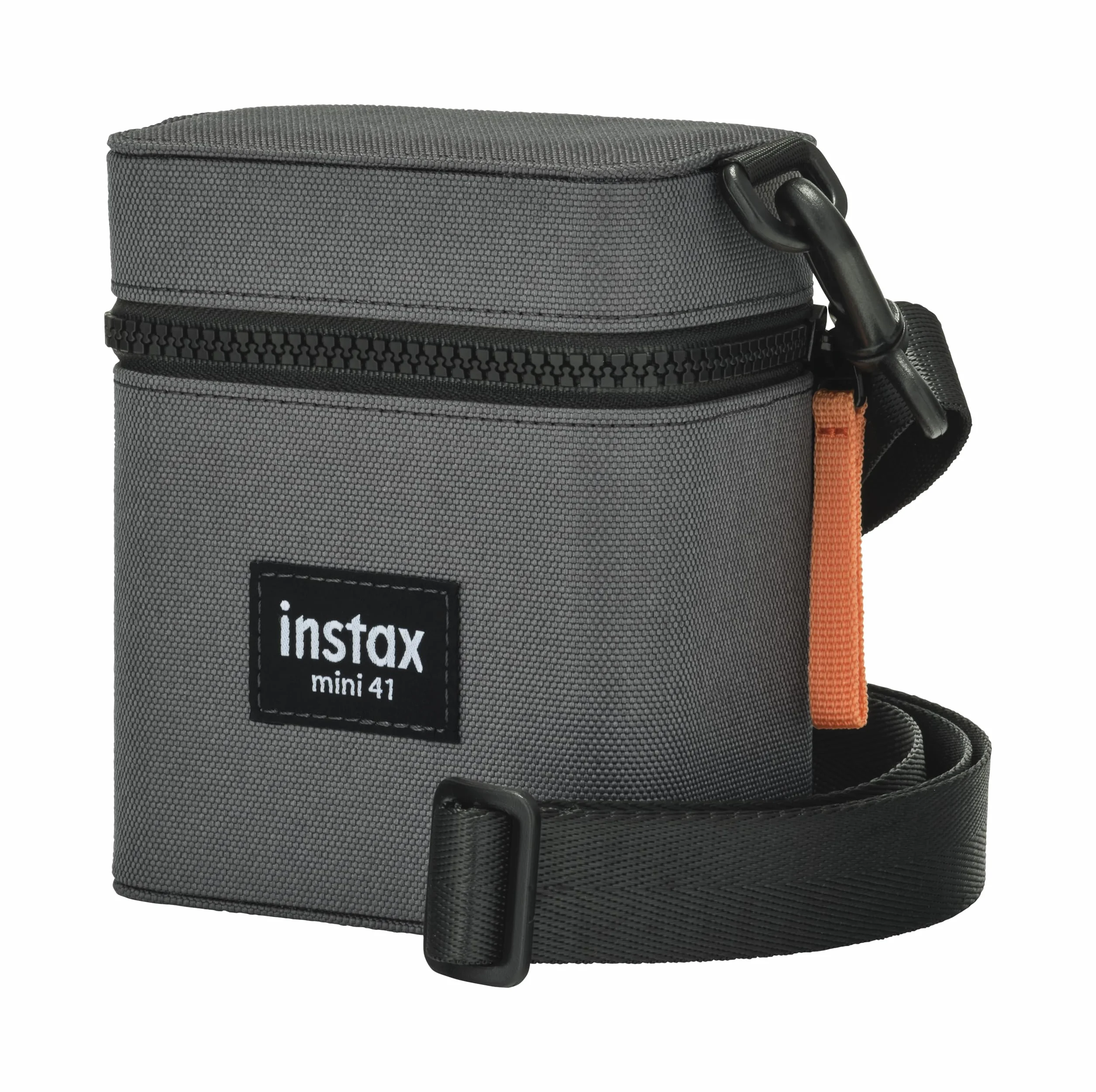 instax Mini 41 etui na aparat błyskawiczny z paskiem na ramię, zapinaną na zamek błyskawiczny etui na aparat i tylną kieszenią foliową, wykończone hartowaną tkaniną Charcoal Grey