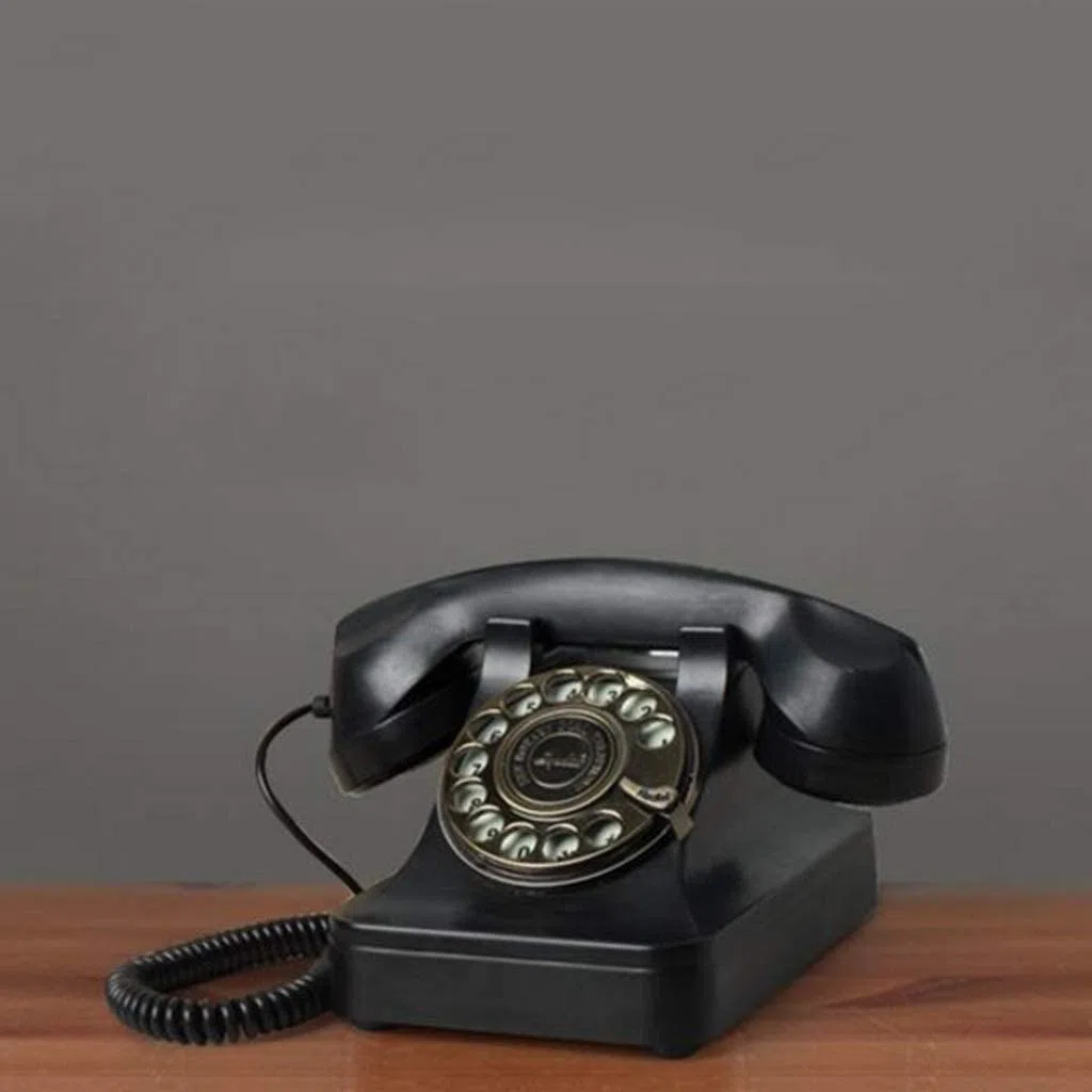 Retro Obrotowy Telefon Stacjonarny Do Domu, Zabytkowy Telefon Z Obrotową Tarczą, Staromodny Telefon Stacjonarny Z Funkcją Głośnomówiącą, Retro Czarny