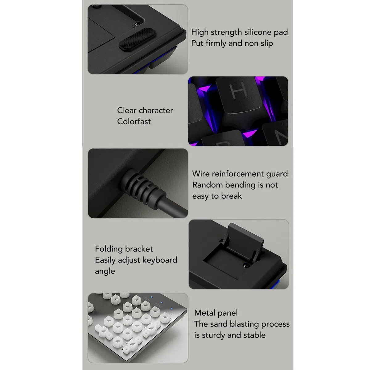 Podświetlana Klawiatura z Dużym Nadrukiem, Przewodowa Podświetlana Klawiatura Komputerowa USB, Duże Litery z Nadrukiem Klawisze Łatwa do Odczytania Klawiatura dla Seniorów,