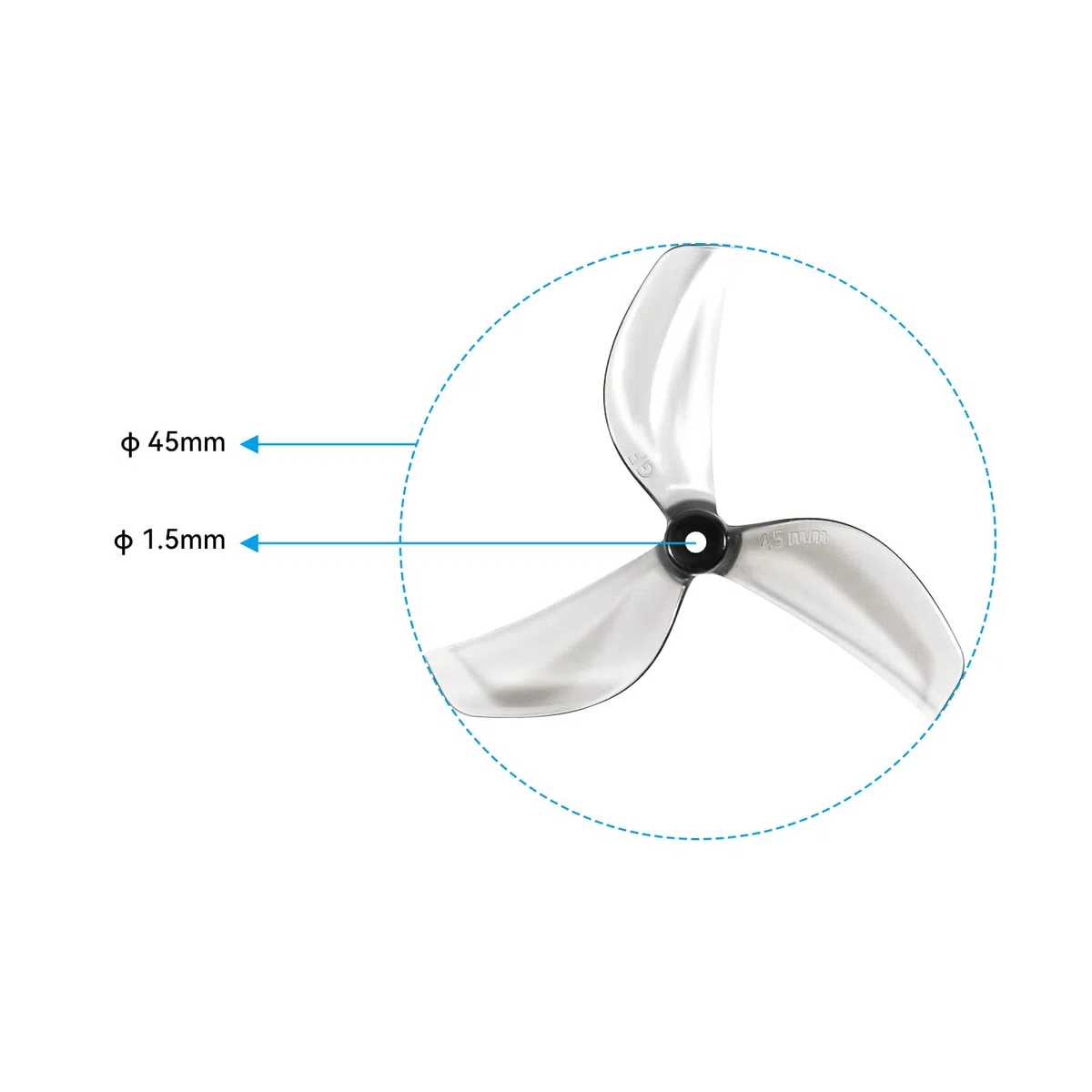 BETAFPV 16pcs Gemfan 45mm 3-Blade Propeller 1.5mm Shaft for 1S FPV Drone | Compatible with 1102 Brushless Motors for 1S Whoop Drone Quadcopter like Meteor75 Pro 1S Racing